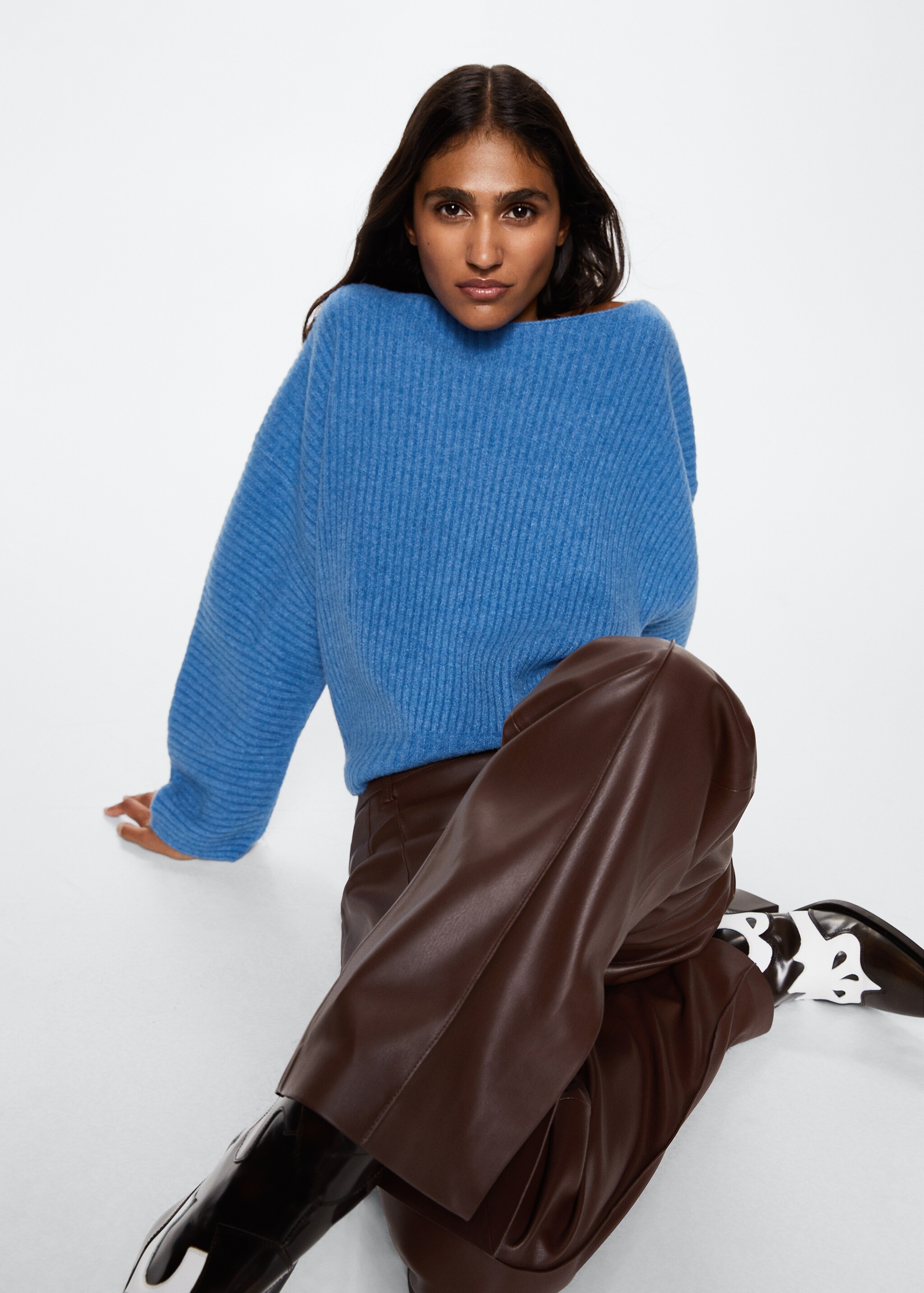 Boat neck ribbed sweater - Details of the article 1