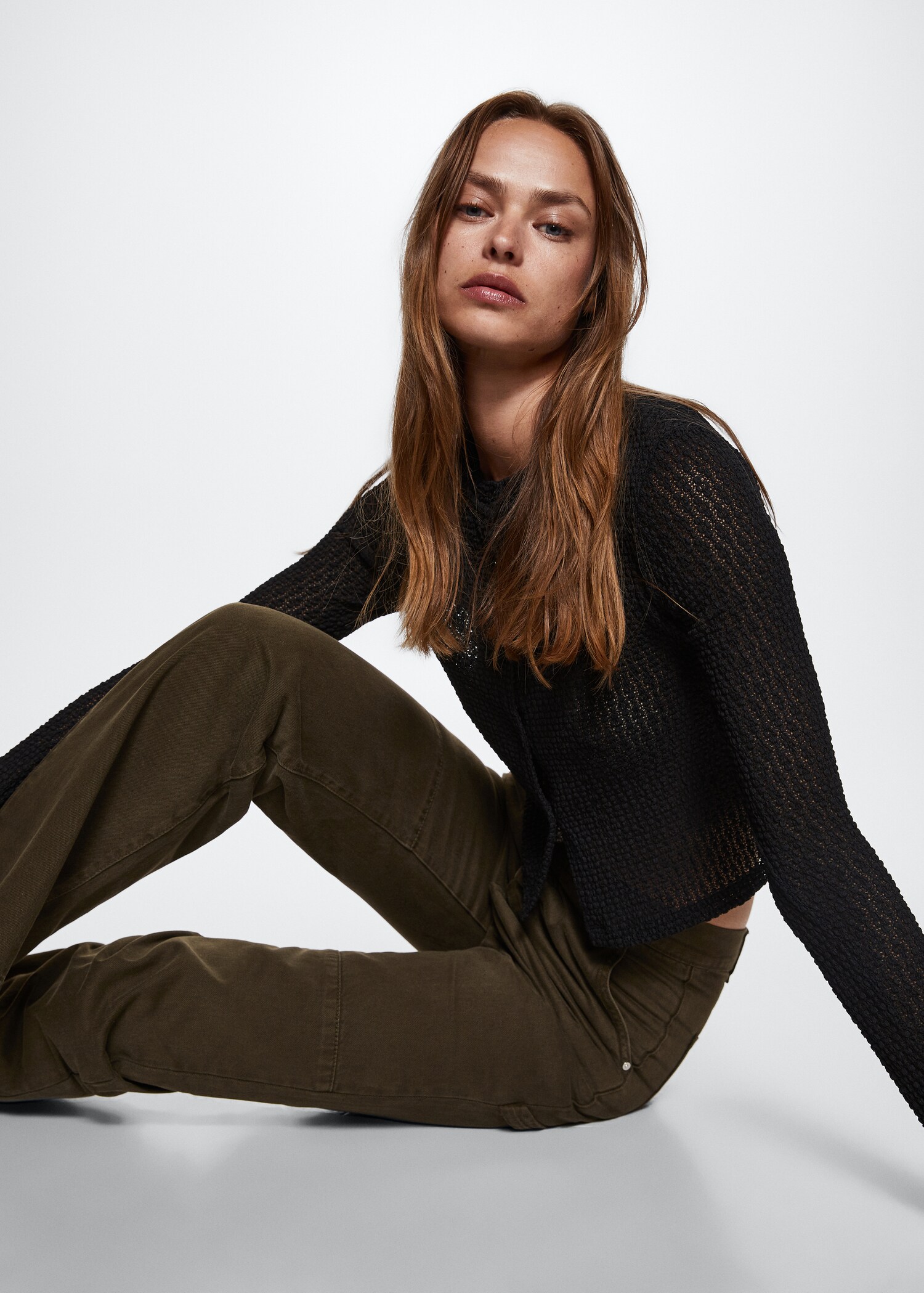 Textured button cardigan - Details of the article 2