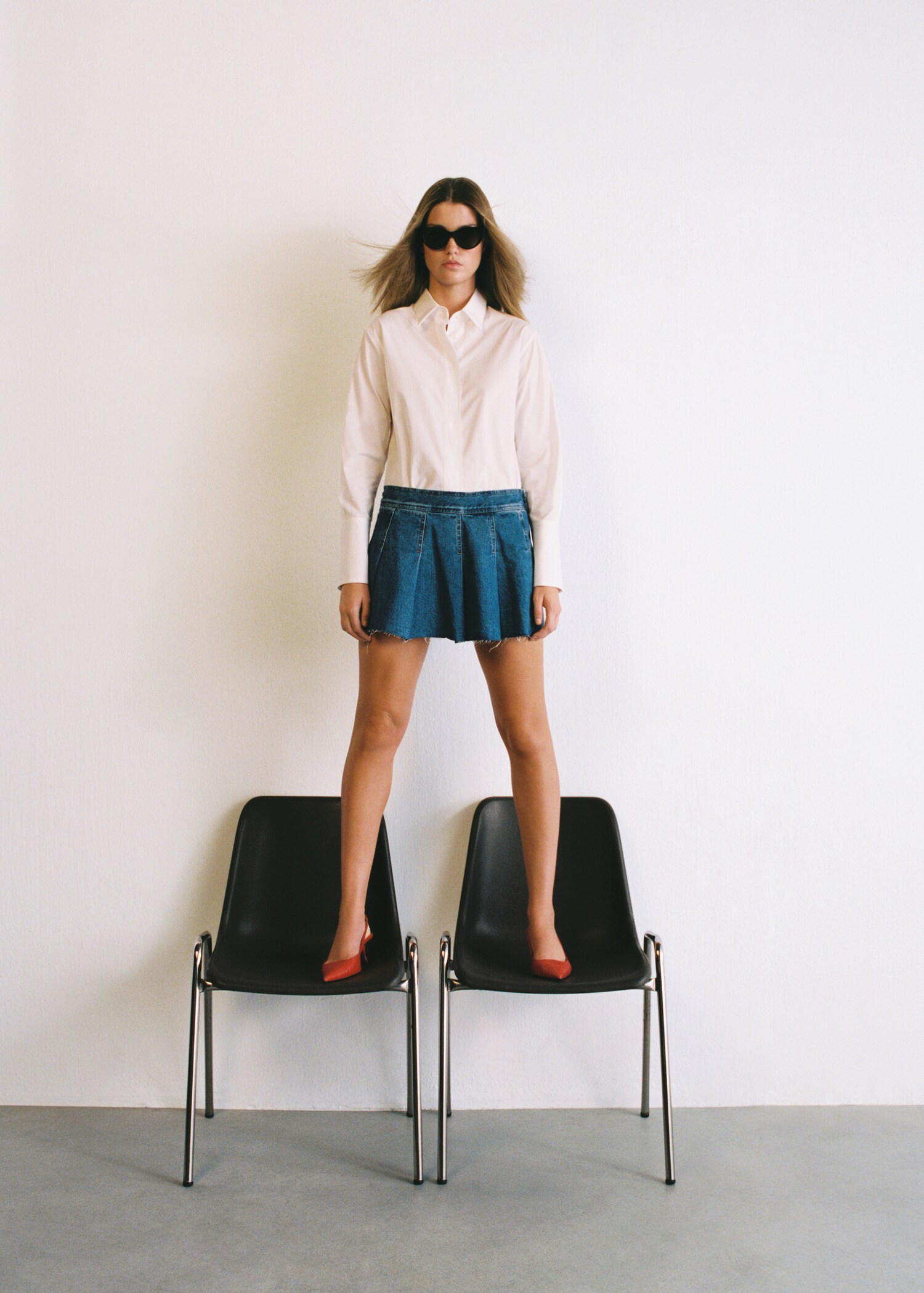 Pleated denim skirt - Details of the article 6
