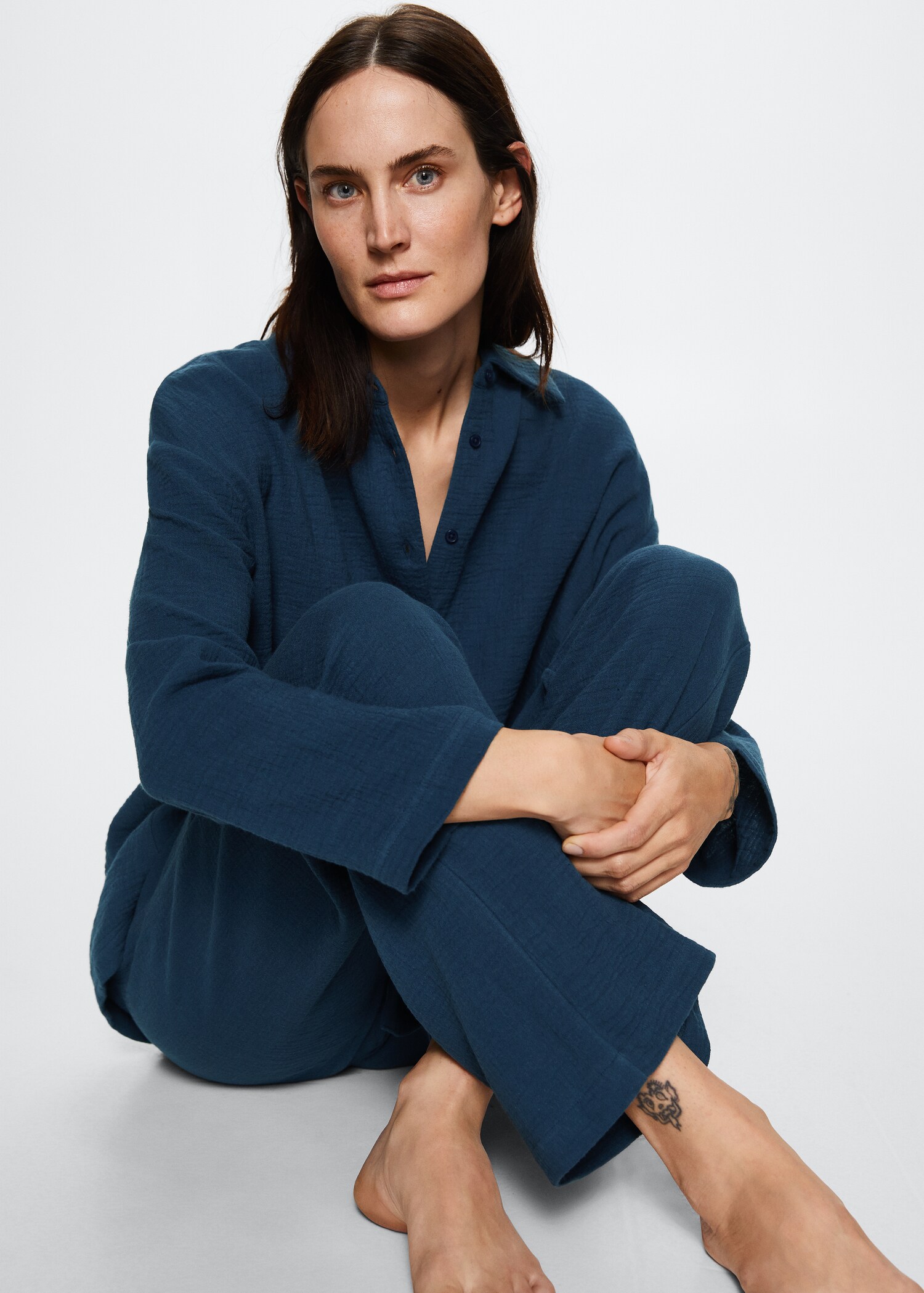 Cotton gauze pyjama trousers - Details of the article 2
