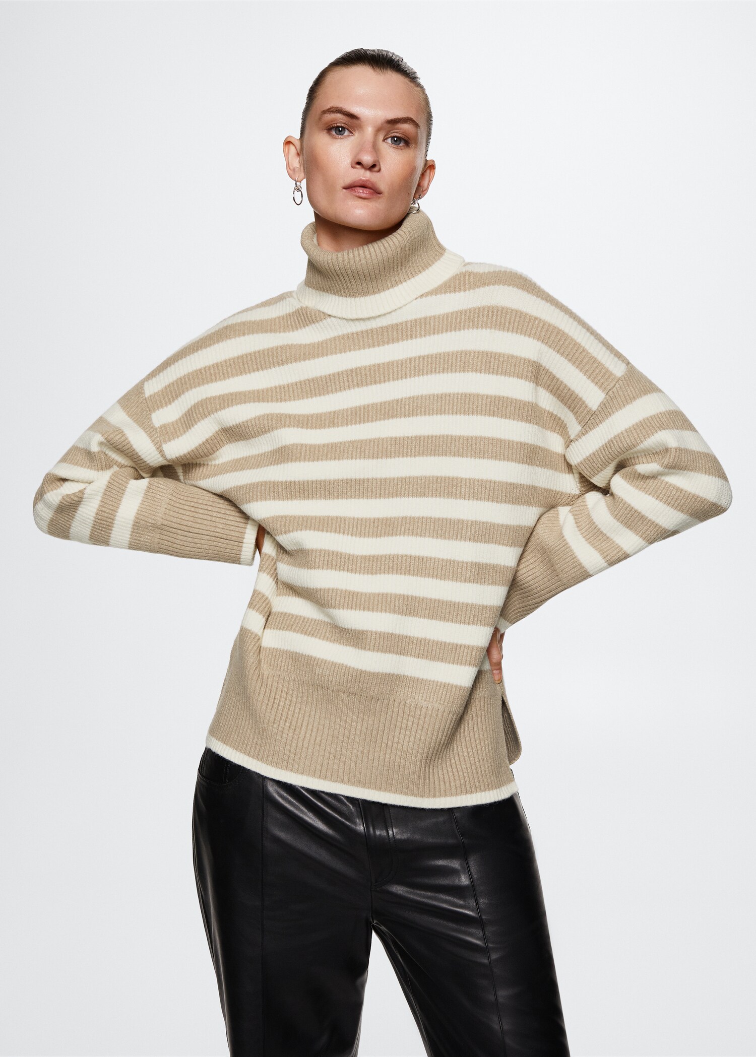 Striped turtleneck sweater - Medium plane