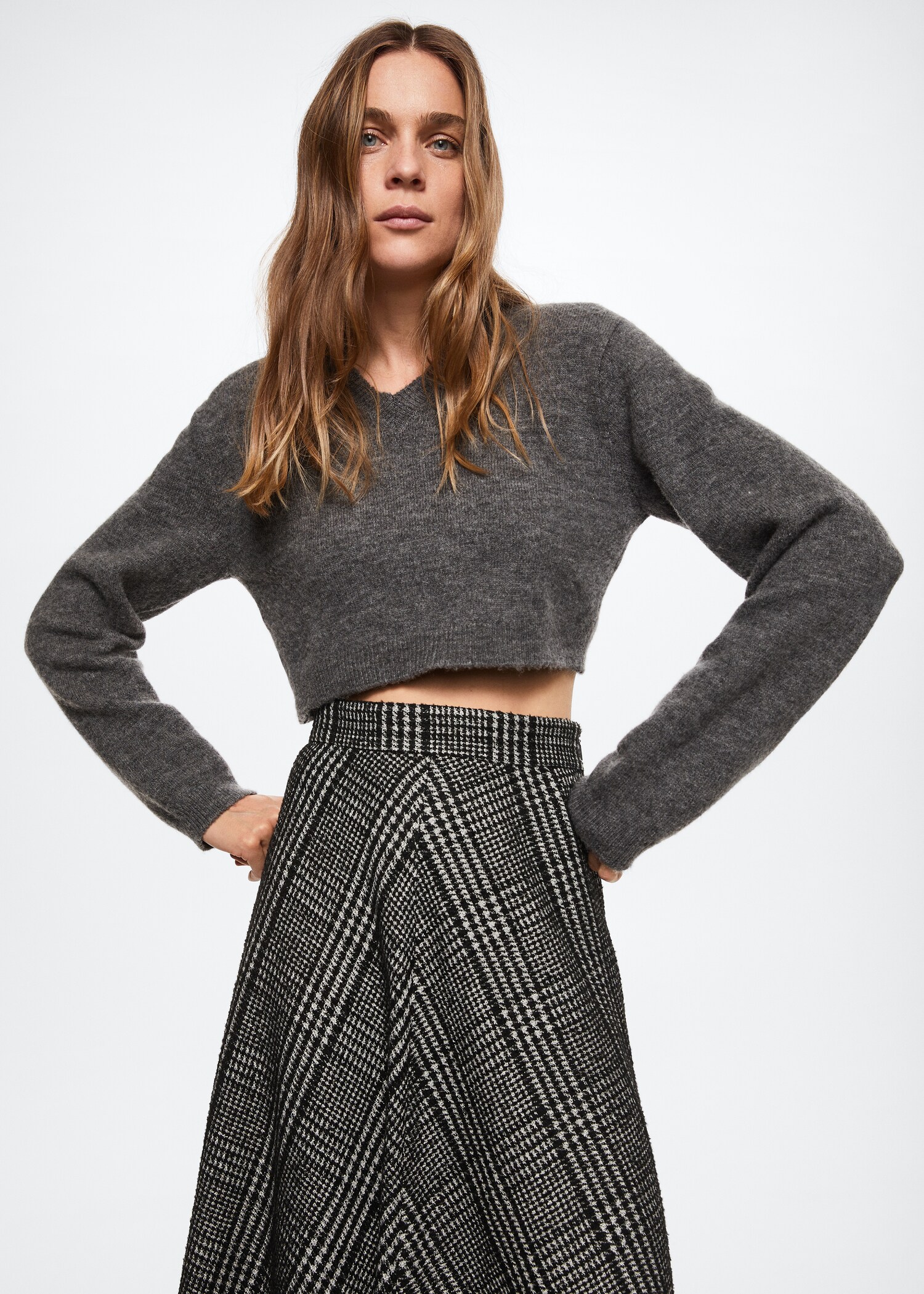Checked midi skirt - Details of the article 1