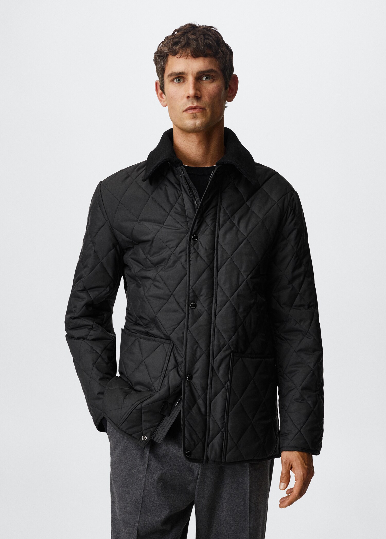 Textured padded jacket - Medium plane