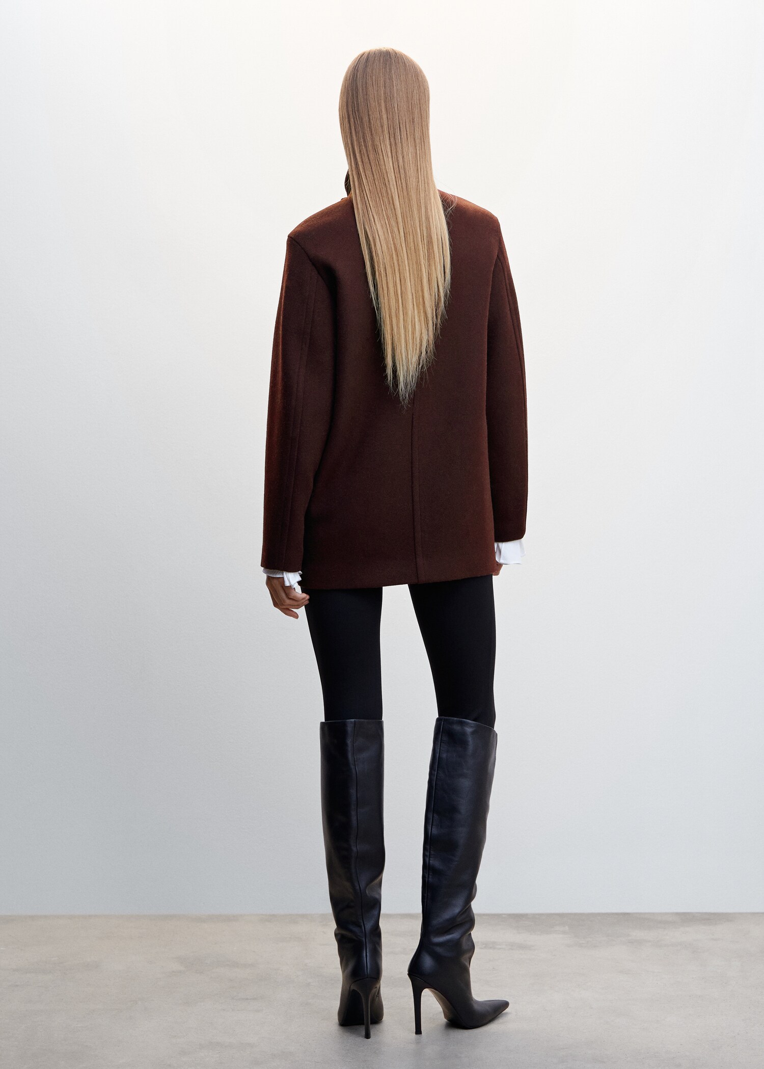 Manteau en laine à col cheminée - Verso de l’article