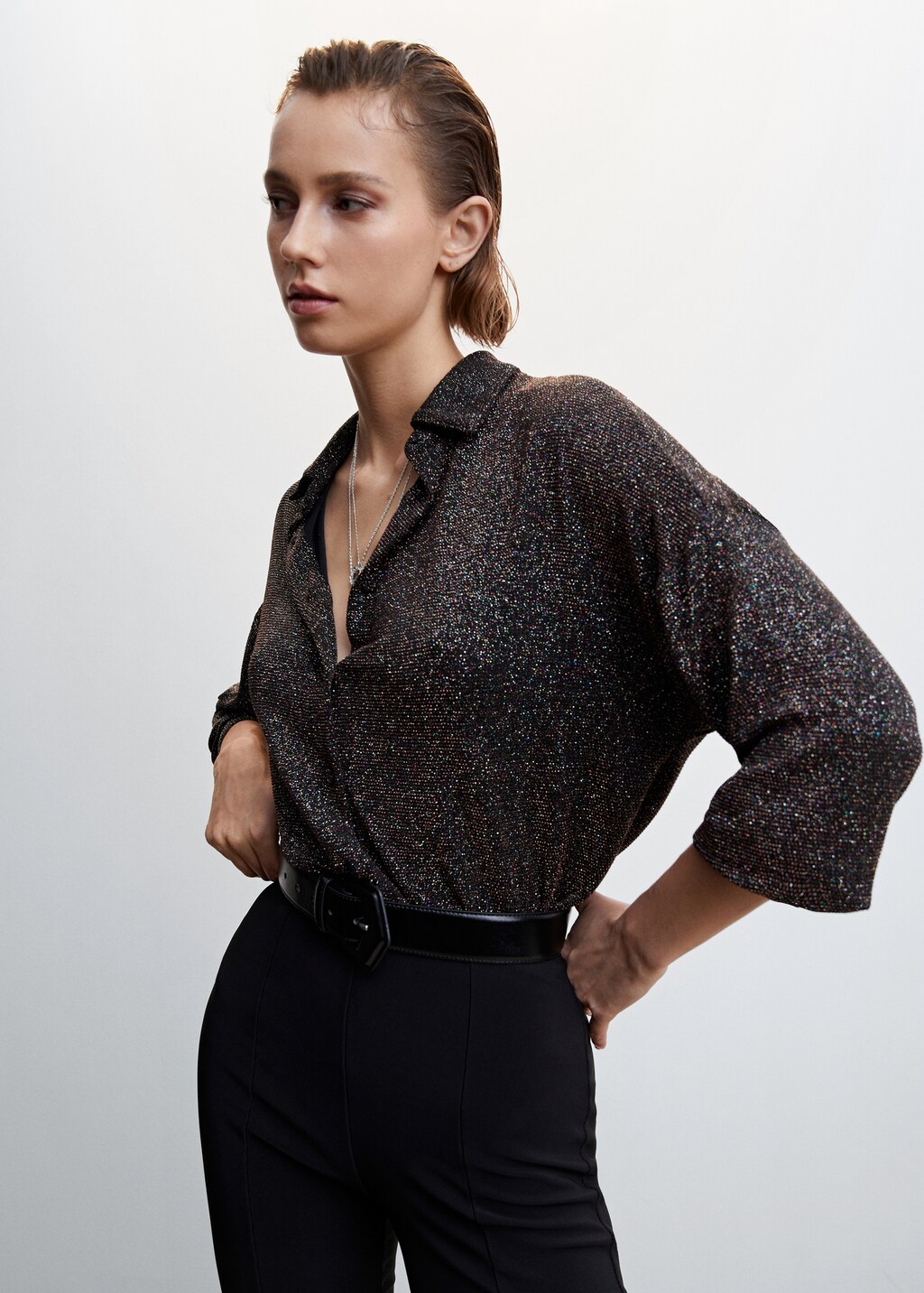 Metallic thread shirt