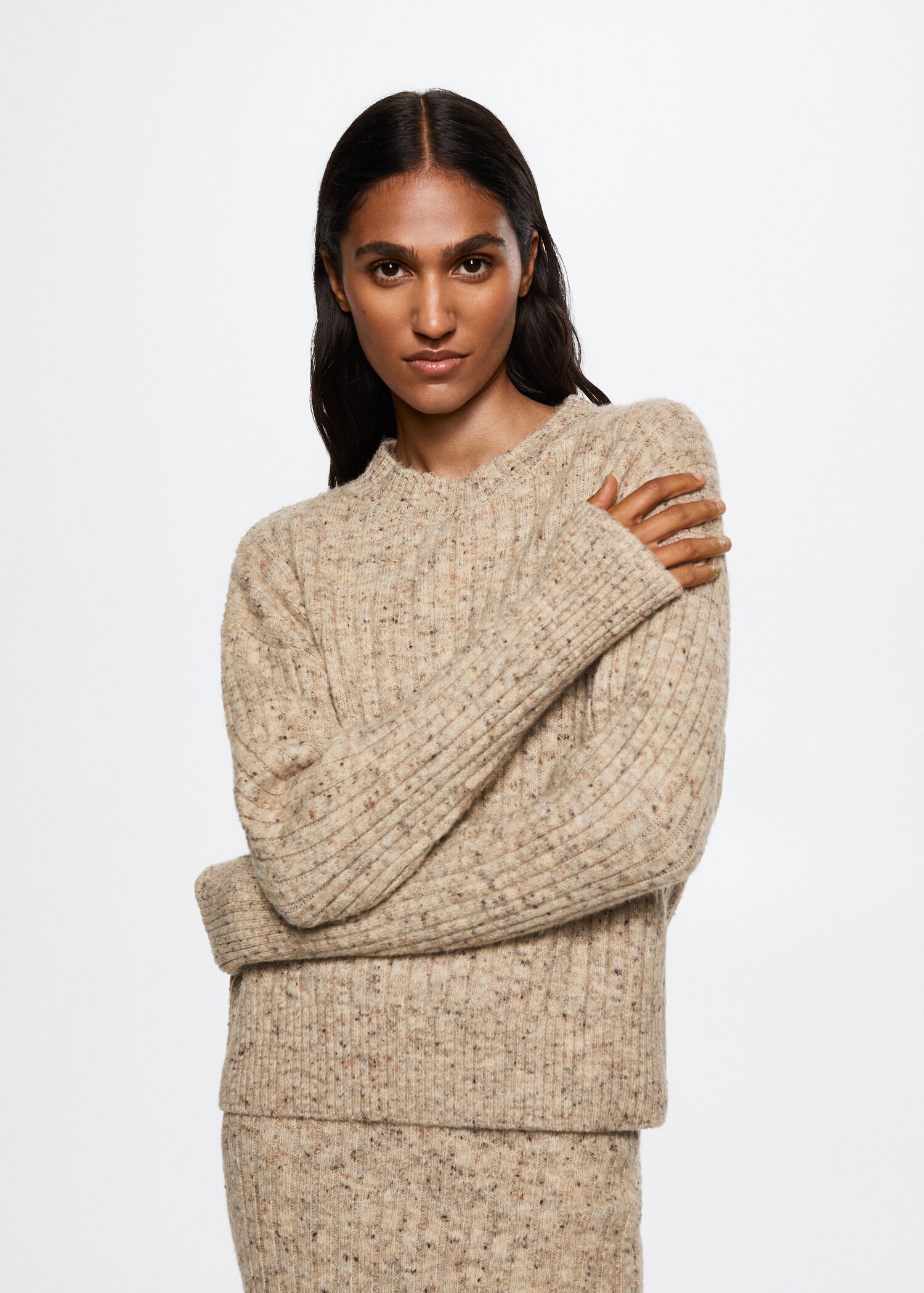 Mottled round-neck sweater - Medium plane