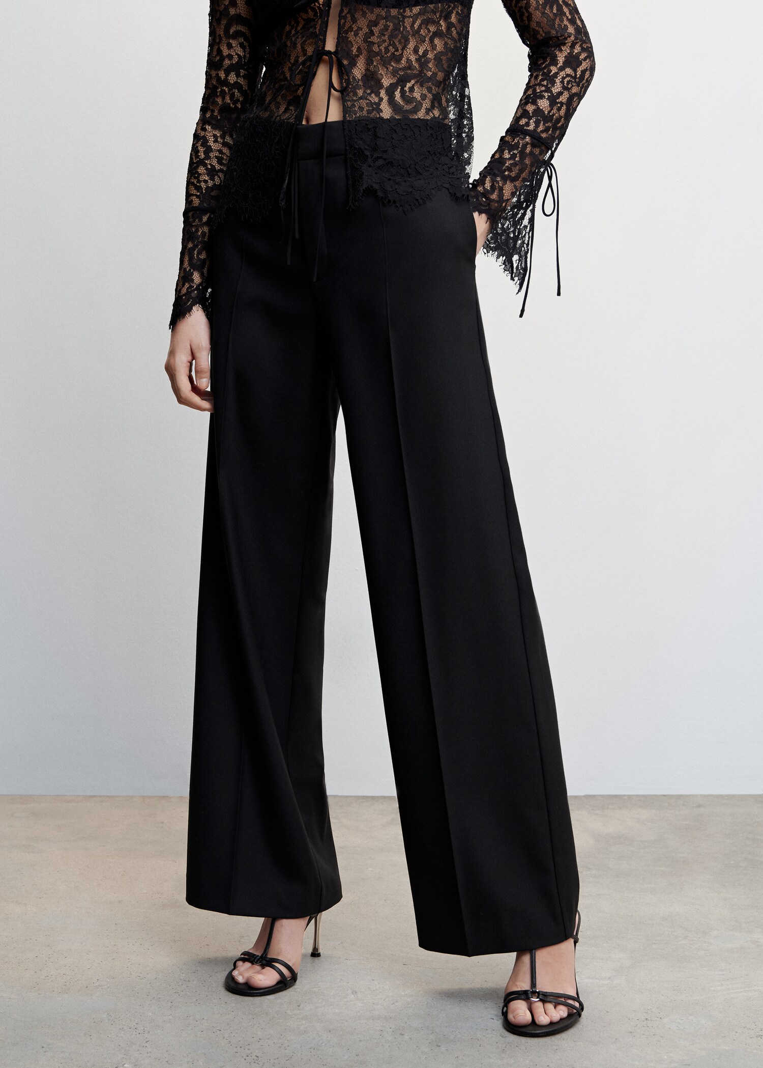 Wide leg fluid trousers - Medium plane