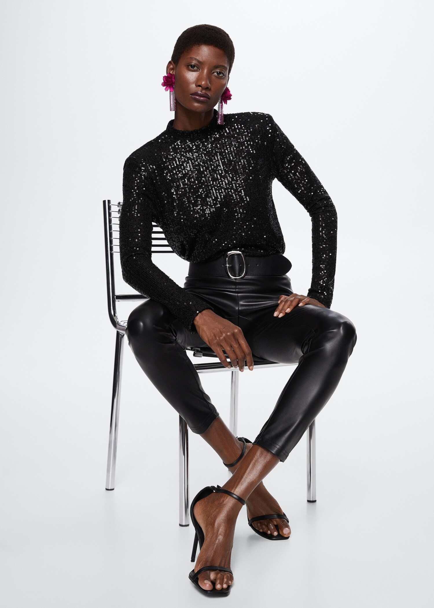 Sequined turtleneck t-shirt  - Details of the article 2