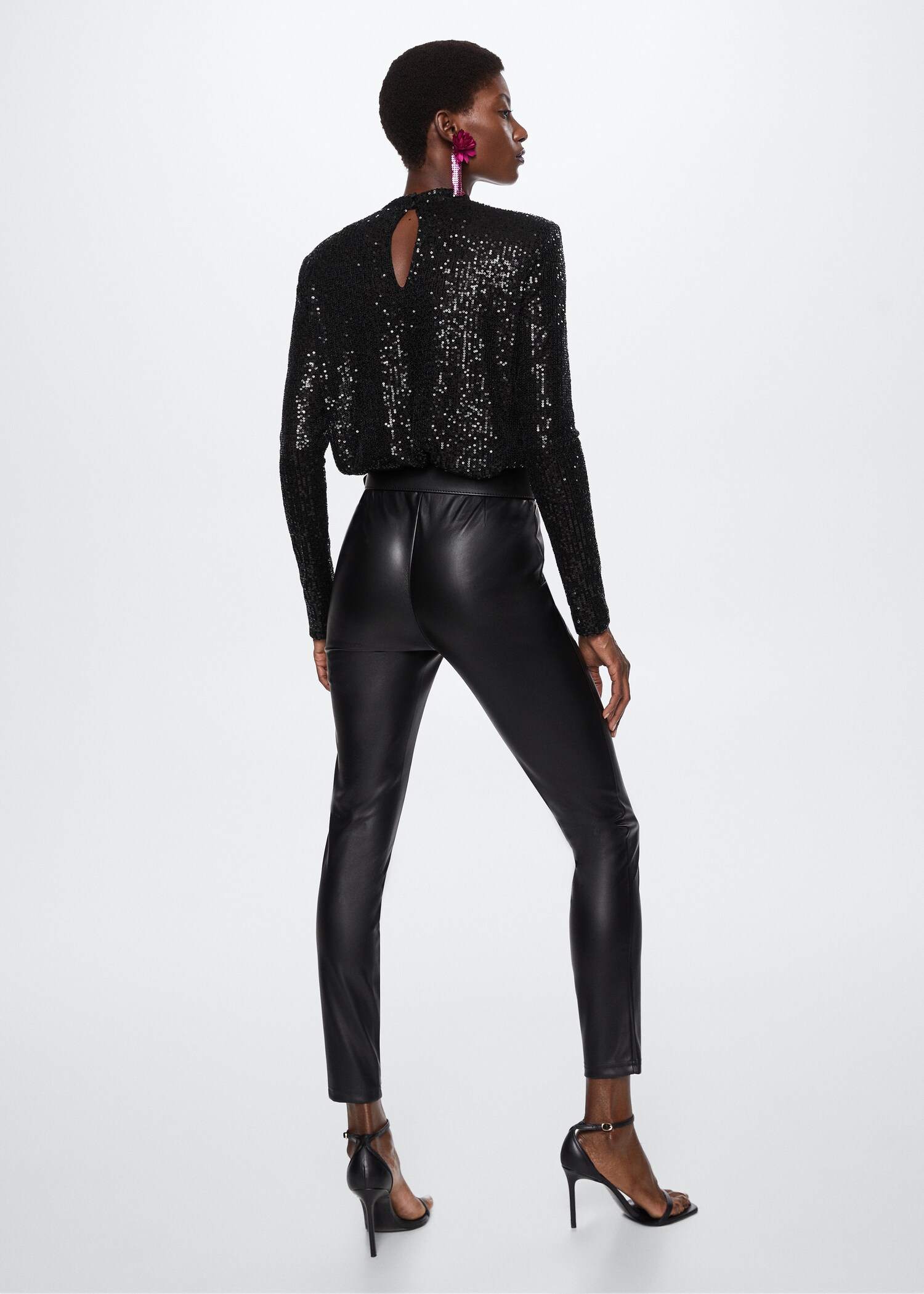 Sequined turtleneck t-shirt  - Reverse of the article