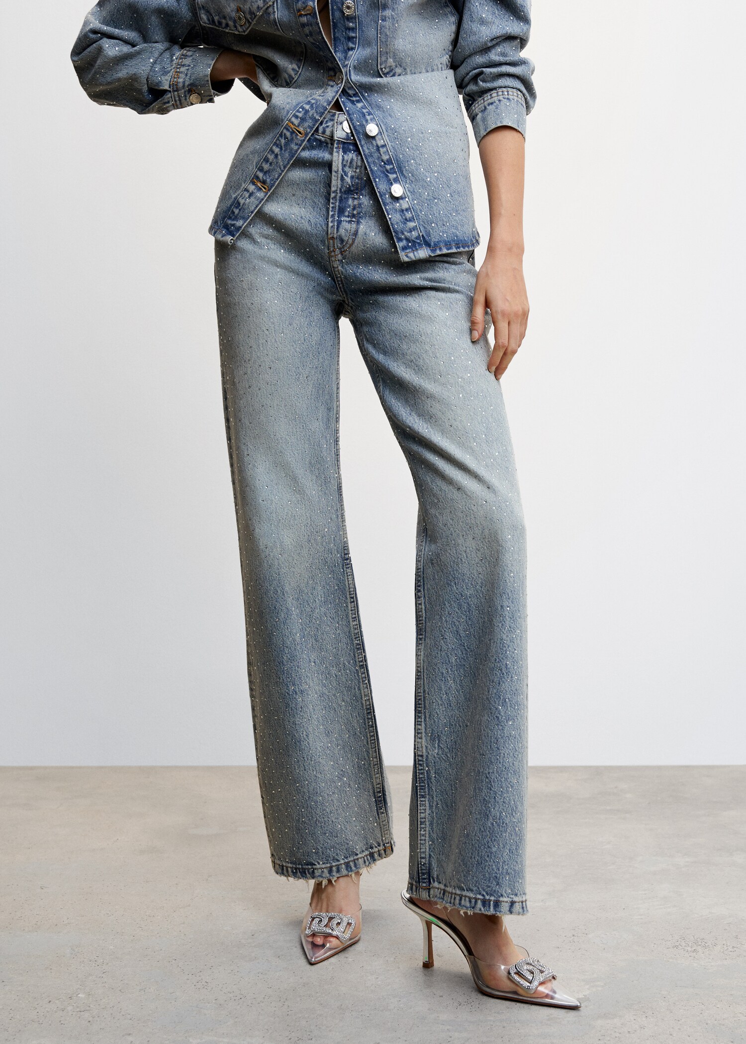 Wideleg rhinestone jeans  - Details of the article 6