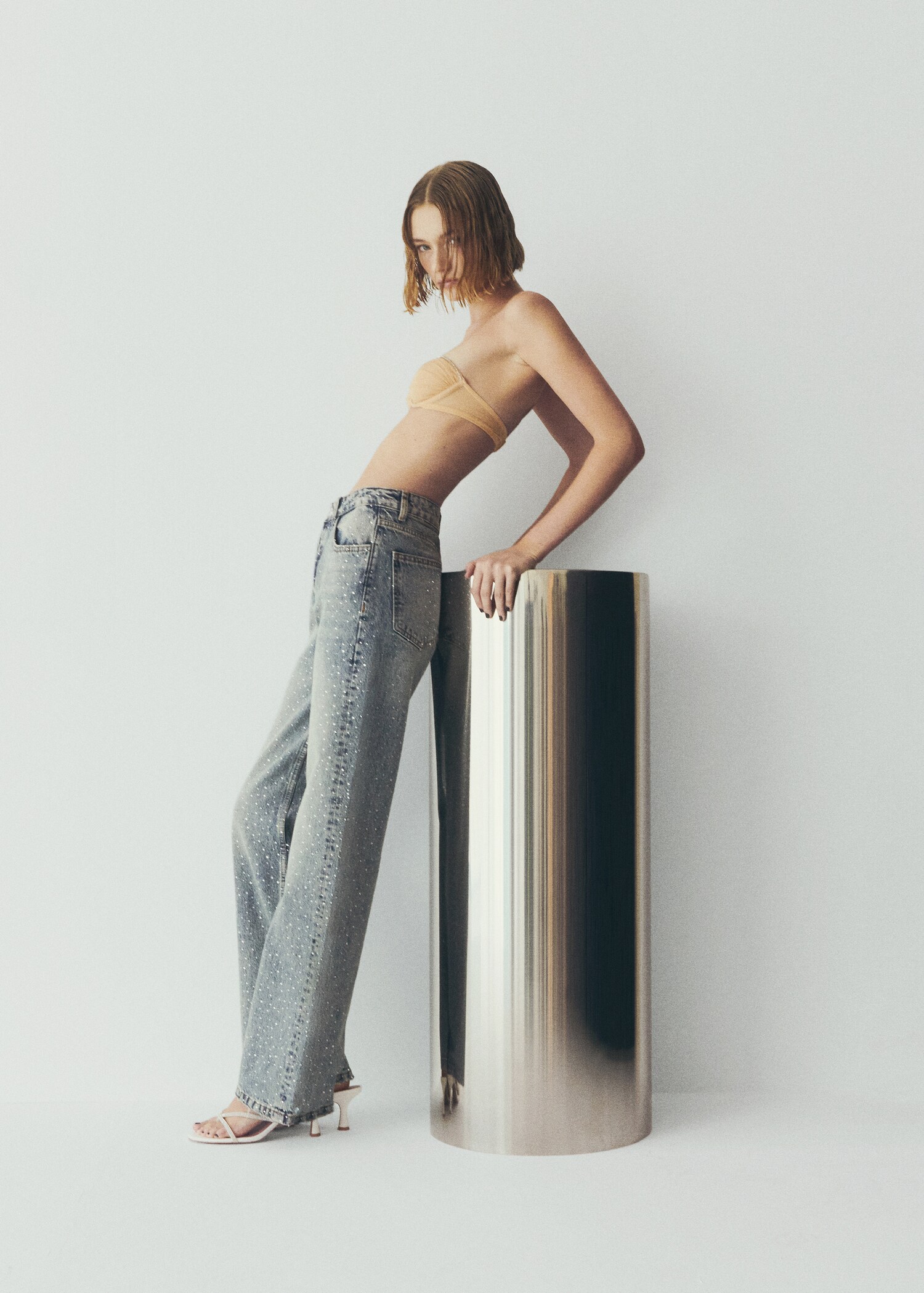 Wideleg rhinestone jeans  - Details of the article 7