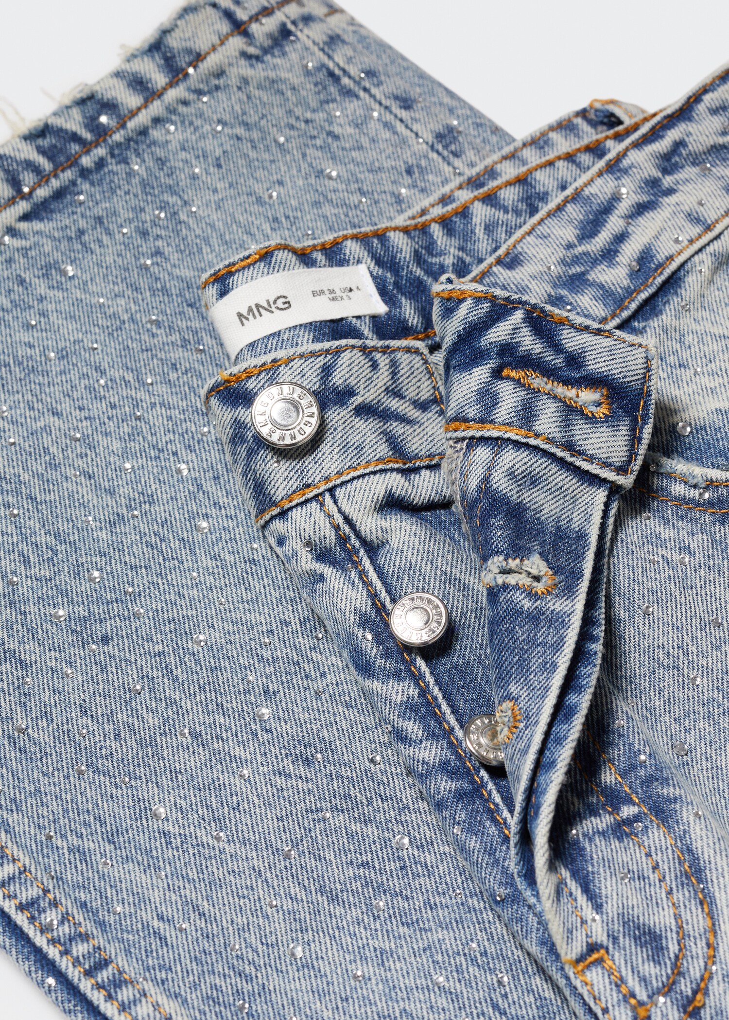 Wideleg rhinestone jeans  - Details of the article 8