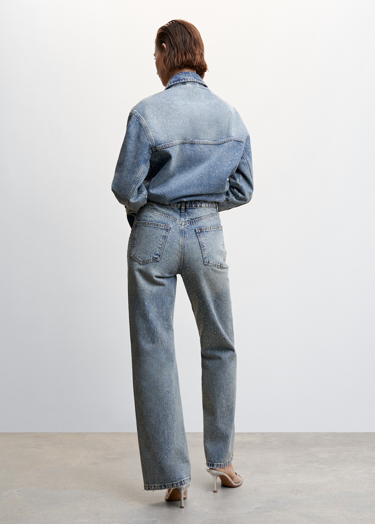 Wideleg rhinestone jeans  - Reverse of the article