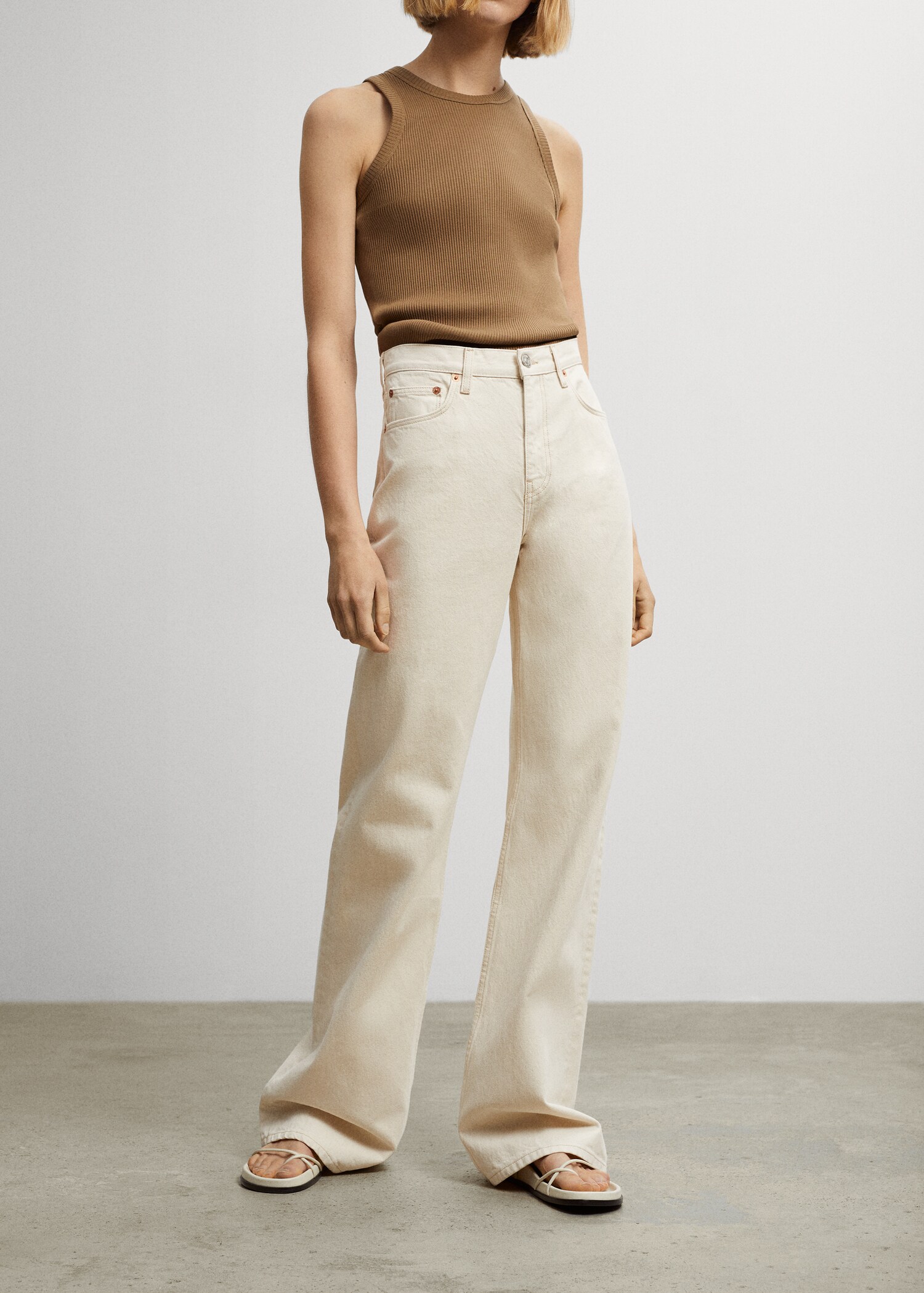 Wideleg-Jeans mit hohem Bund - Mittlere Ansicht