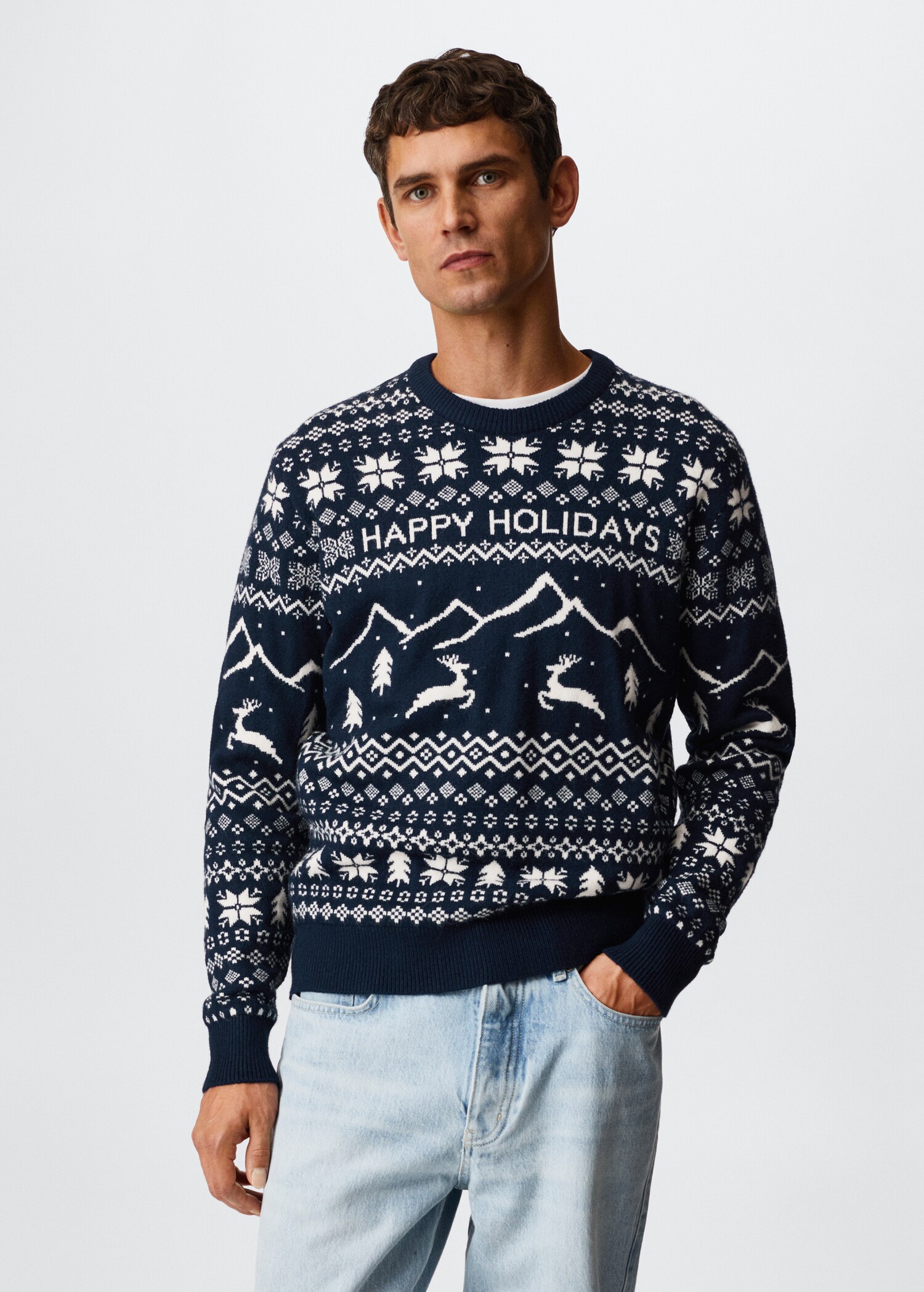 Christmas jacquard sweater - Medium plane