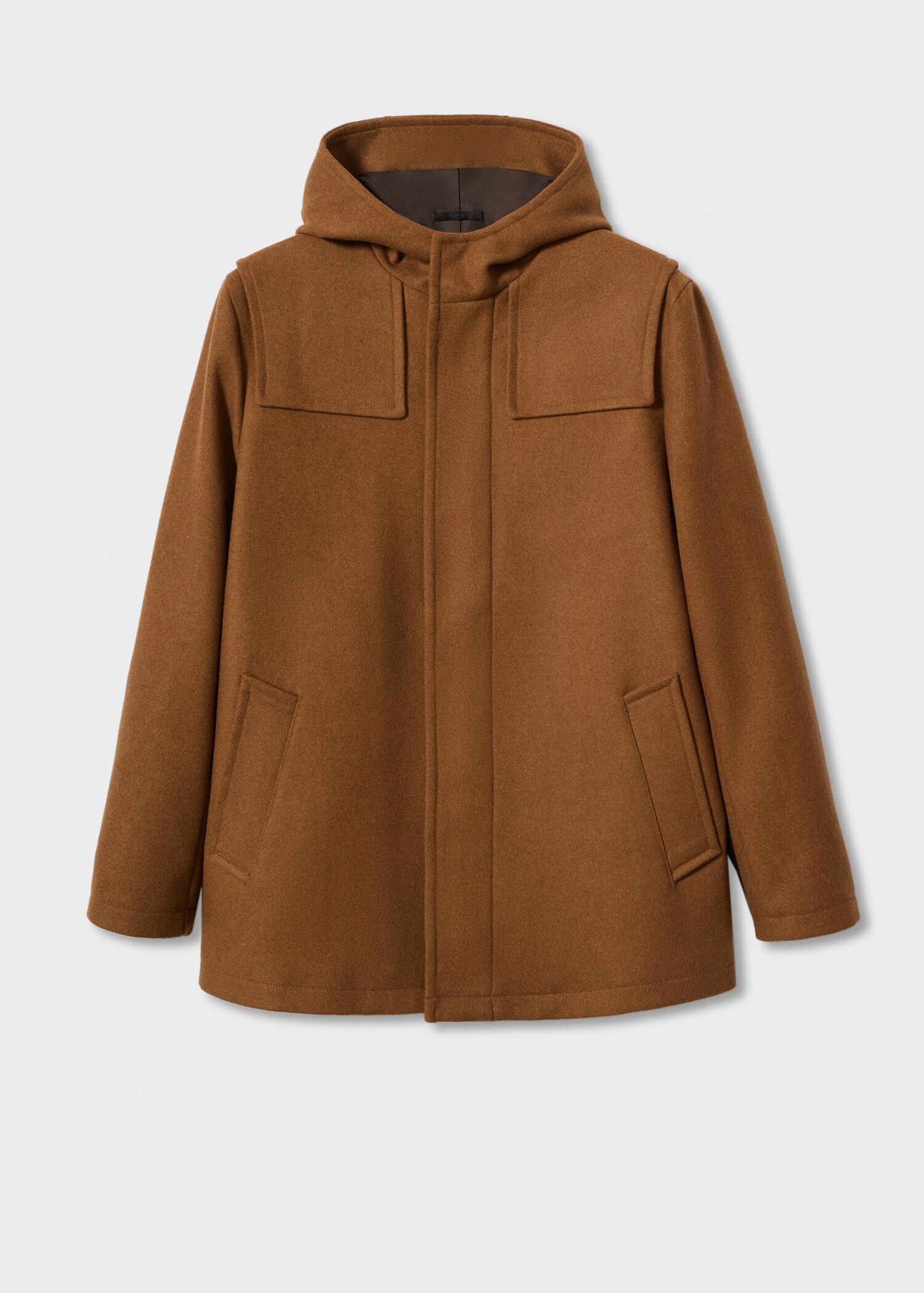 Manteau trois-quarts laine capuche - Article sans modèle
