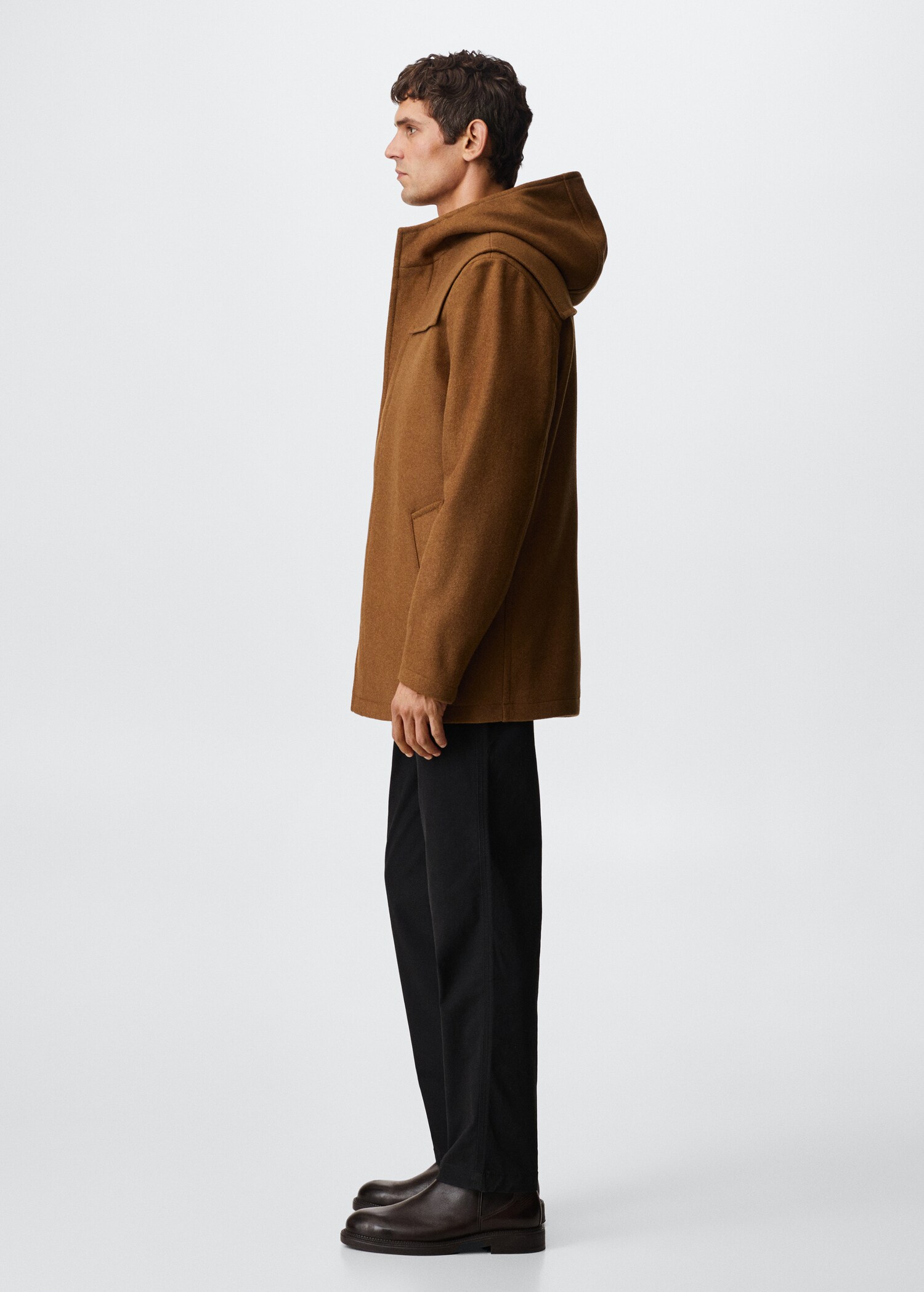 Manteau trois-quarts laine capuche - Détail de l'article 6