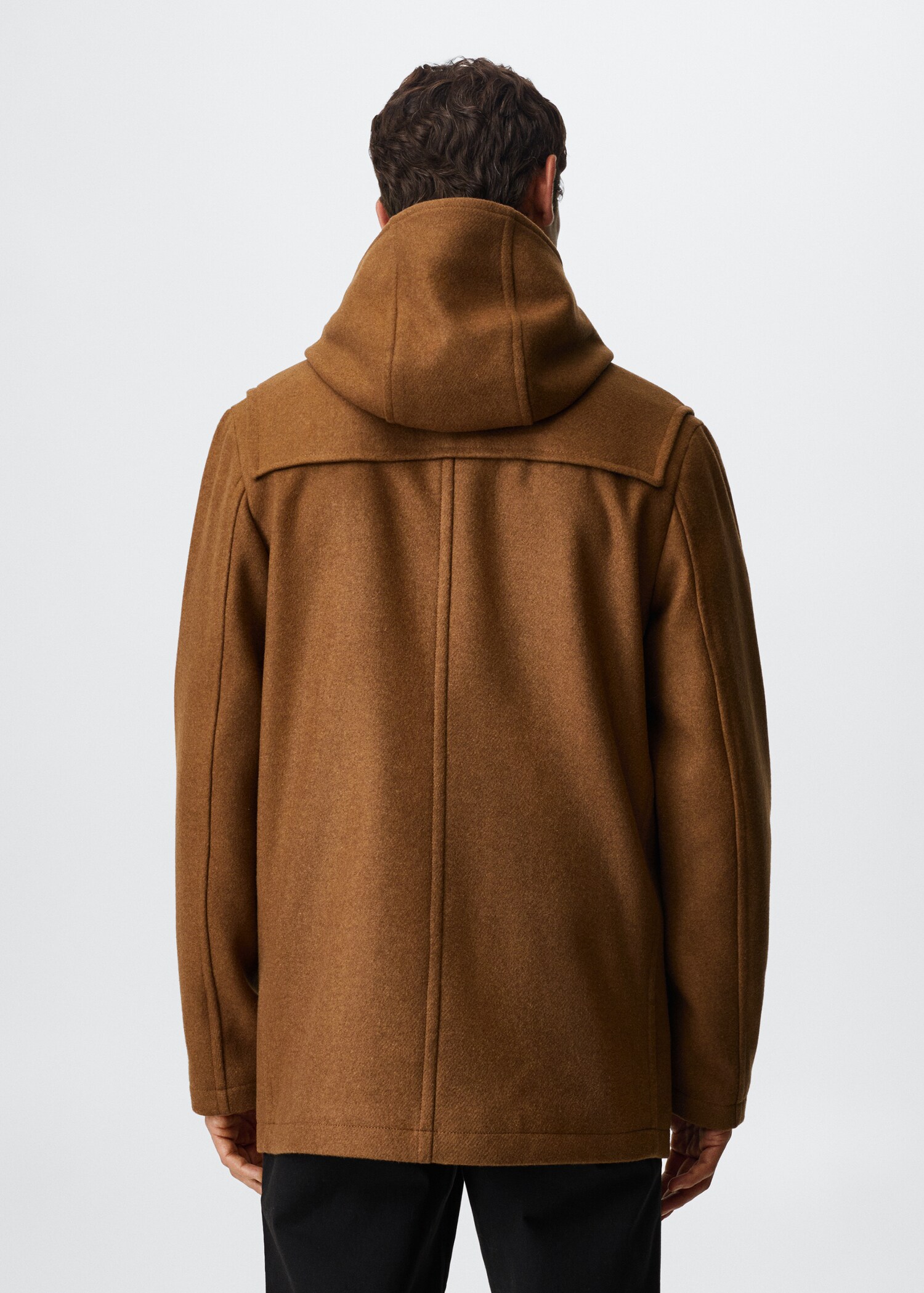 Manteau trois-quarts laine capuche - Verso de l’article