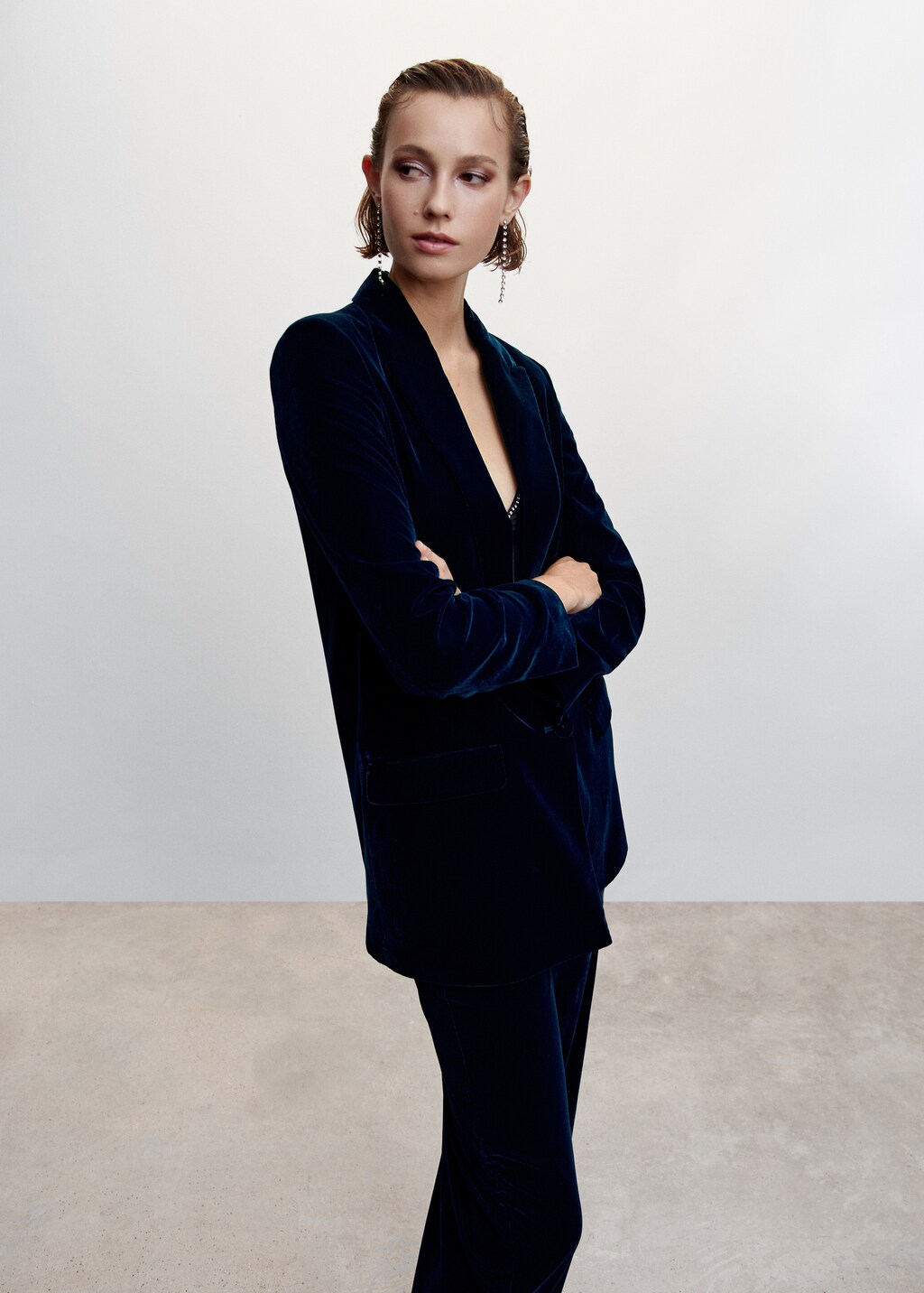 Mango velvet suit blazer deals