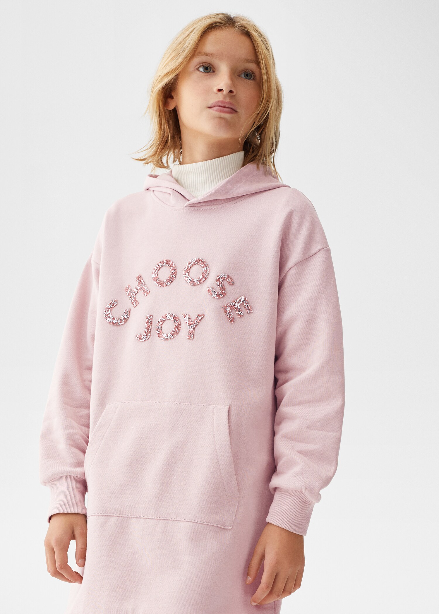 Vestido sudadera capucha - Plano medio