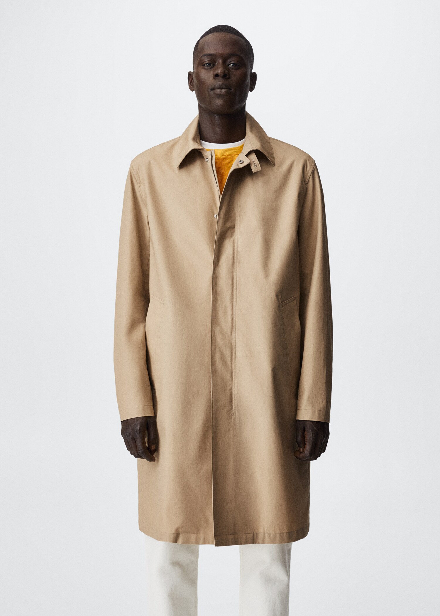 Waterafstotende katoenen trenchcoat - Middenvlak