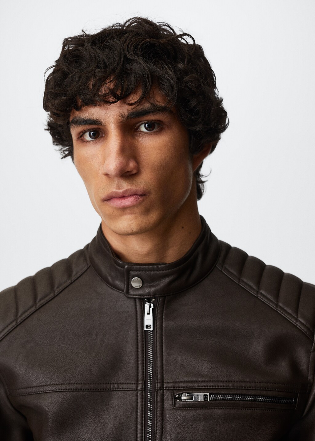 Faux-leather biker jacket - Men | MANGO China