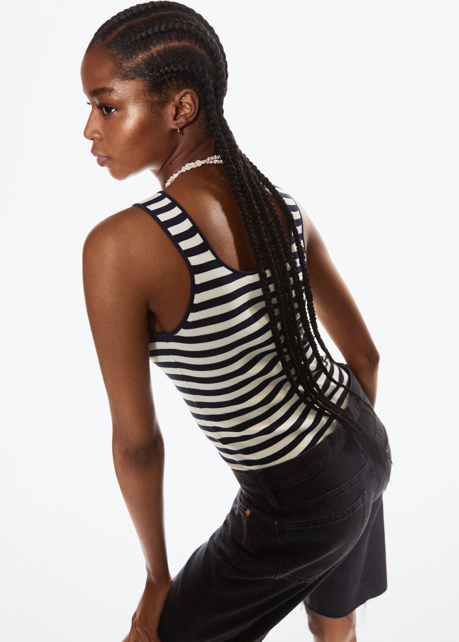 Striped knit top - Details of the article 2