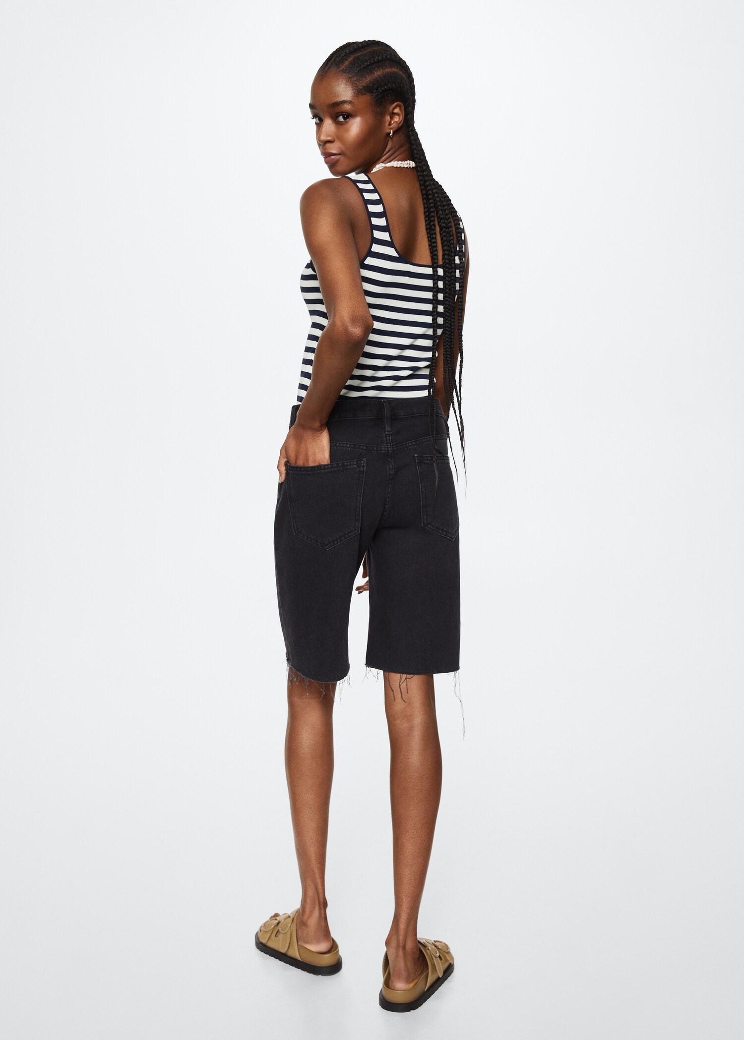 Striped knit top - Reverse of the article