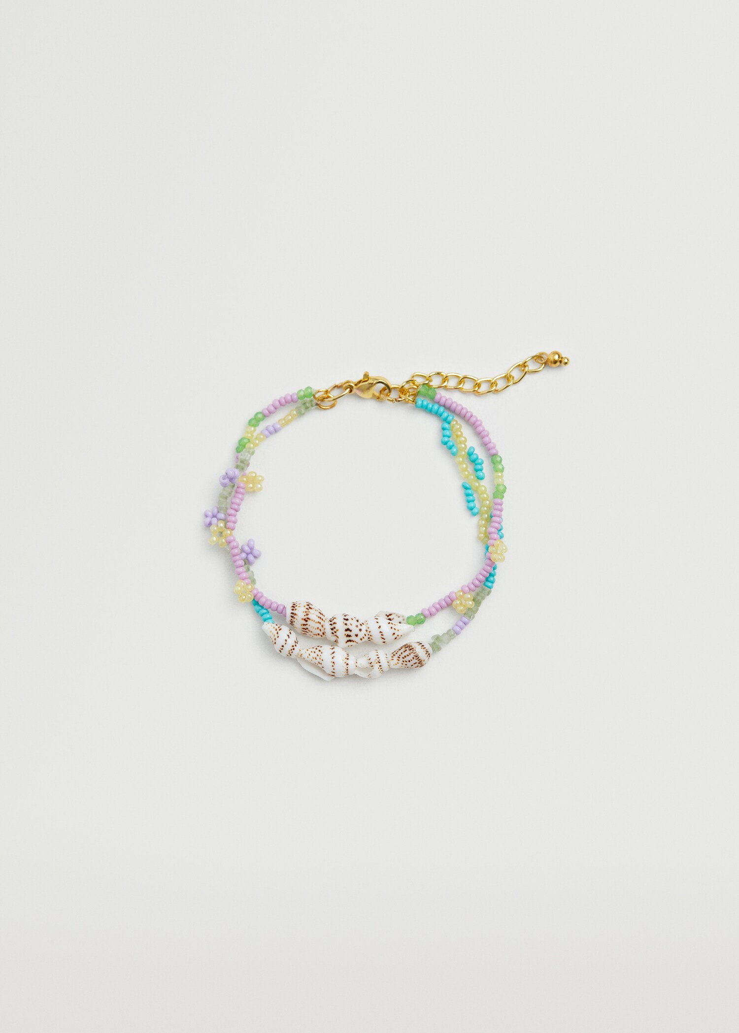 Armbånd med perlebroderi og skjell - Artikkel uten modell
