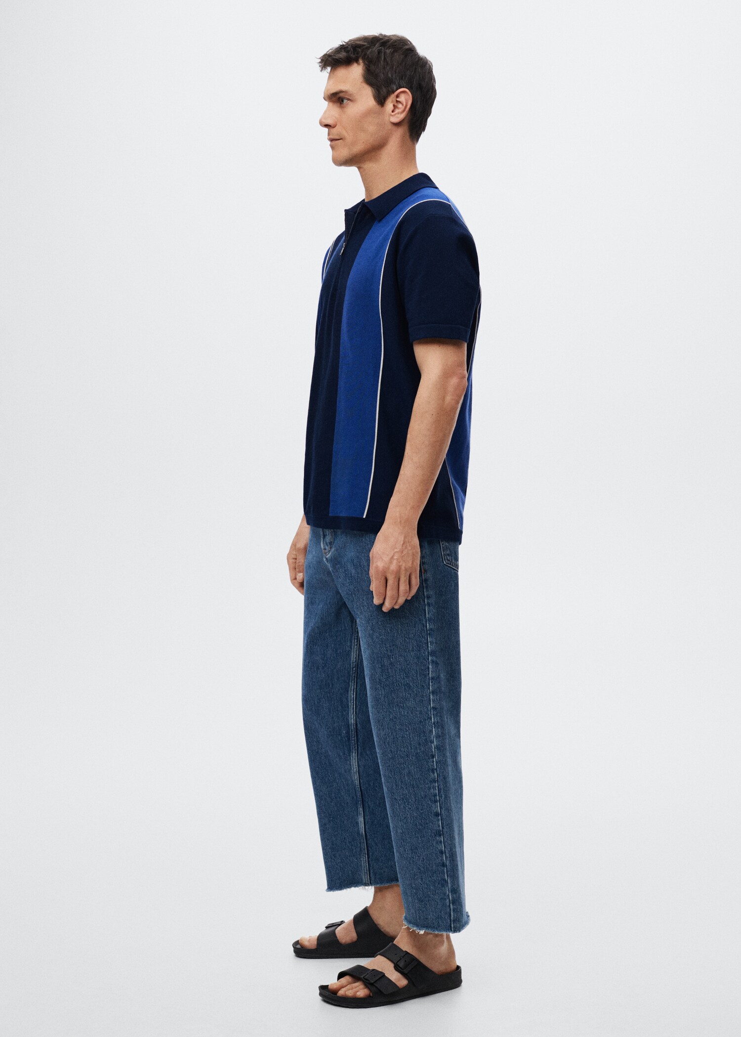 Knitted polo shirt with zip - Details of the article 2