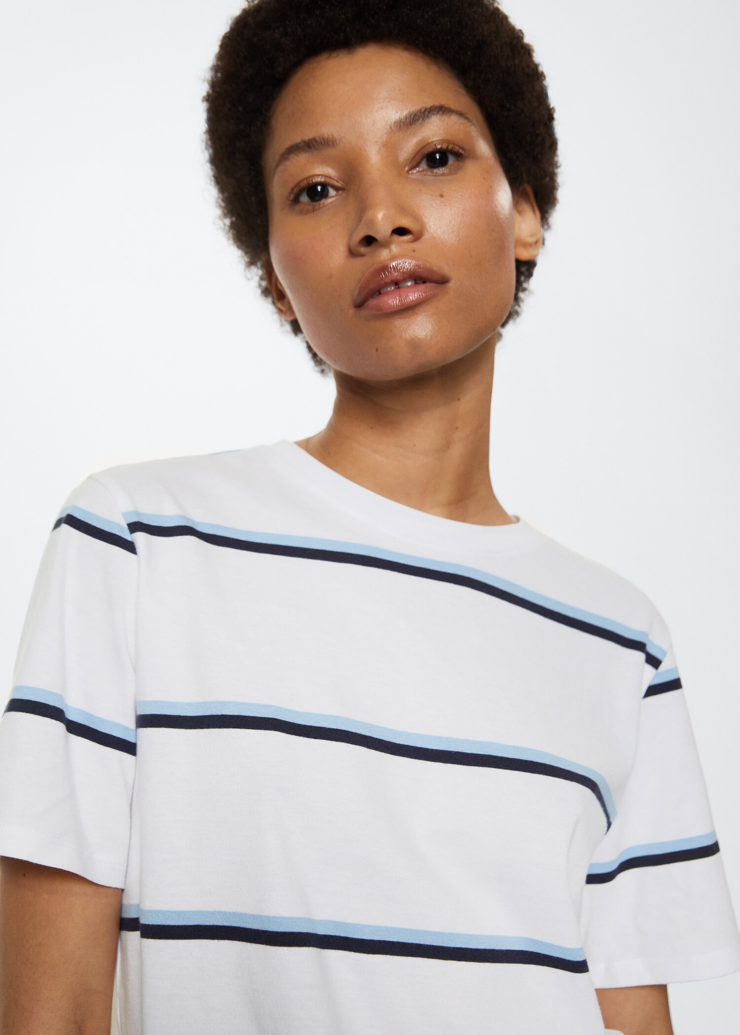 Striped cotton T-shirt - Details of the article 1