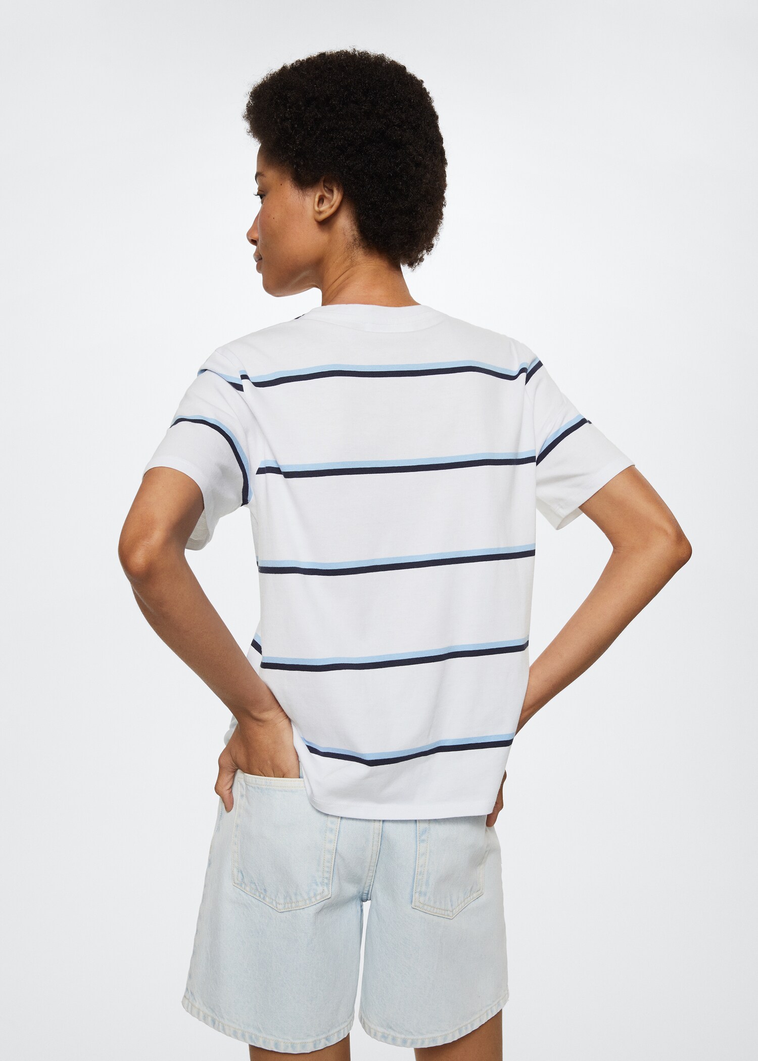 Striped cotton T-shirt - Reverse of the article