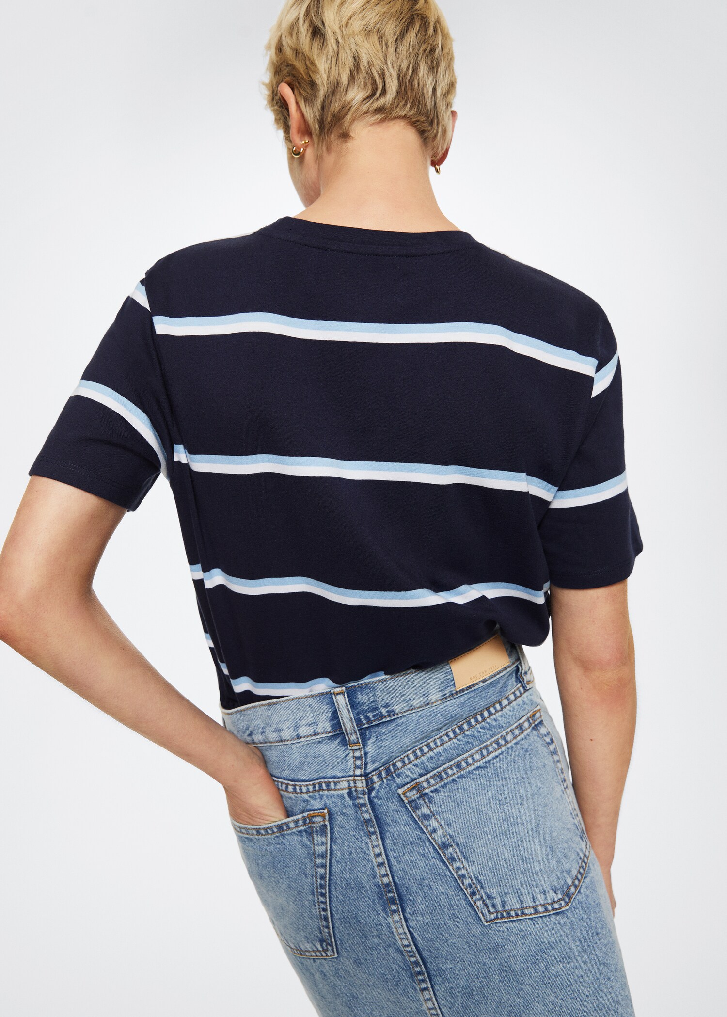 Striped cotton T-shirt - Reverse of the article