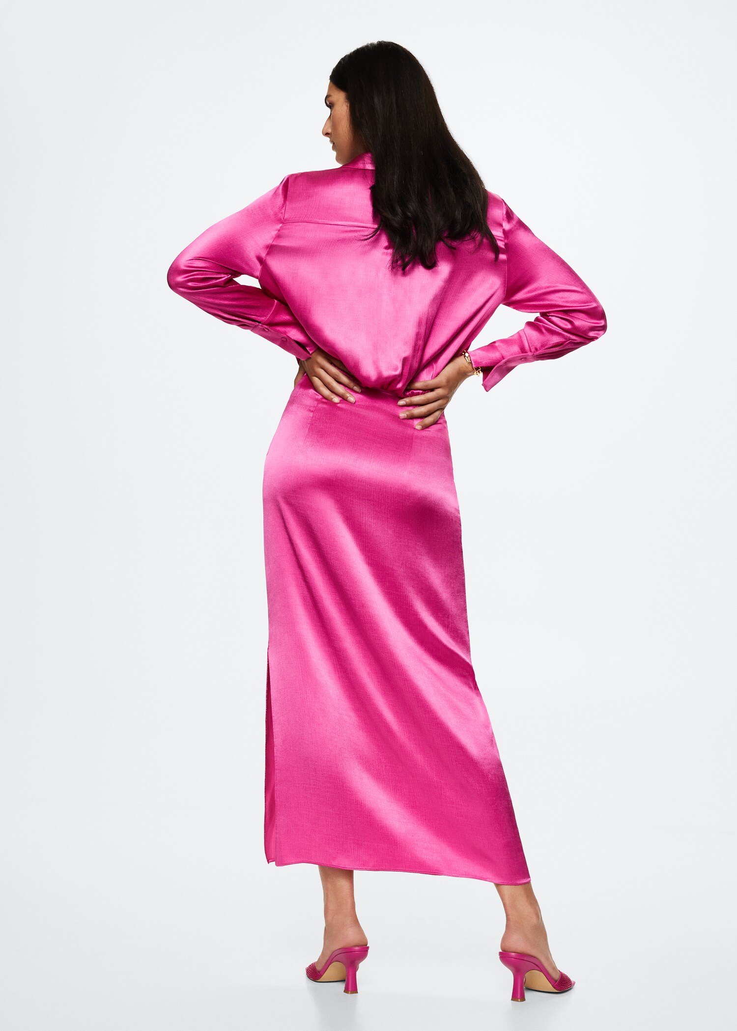Satin shirt dress - Reverse of the article