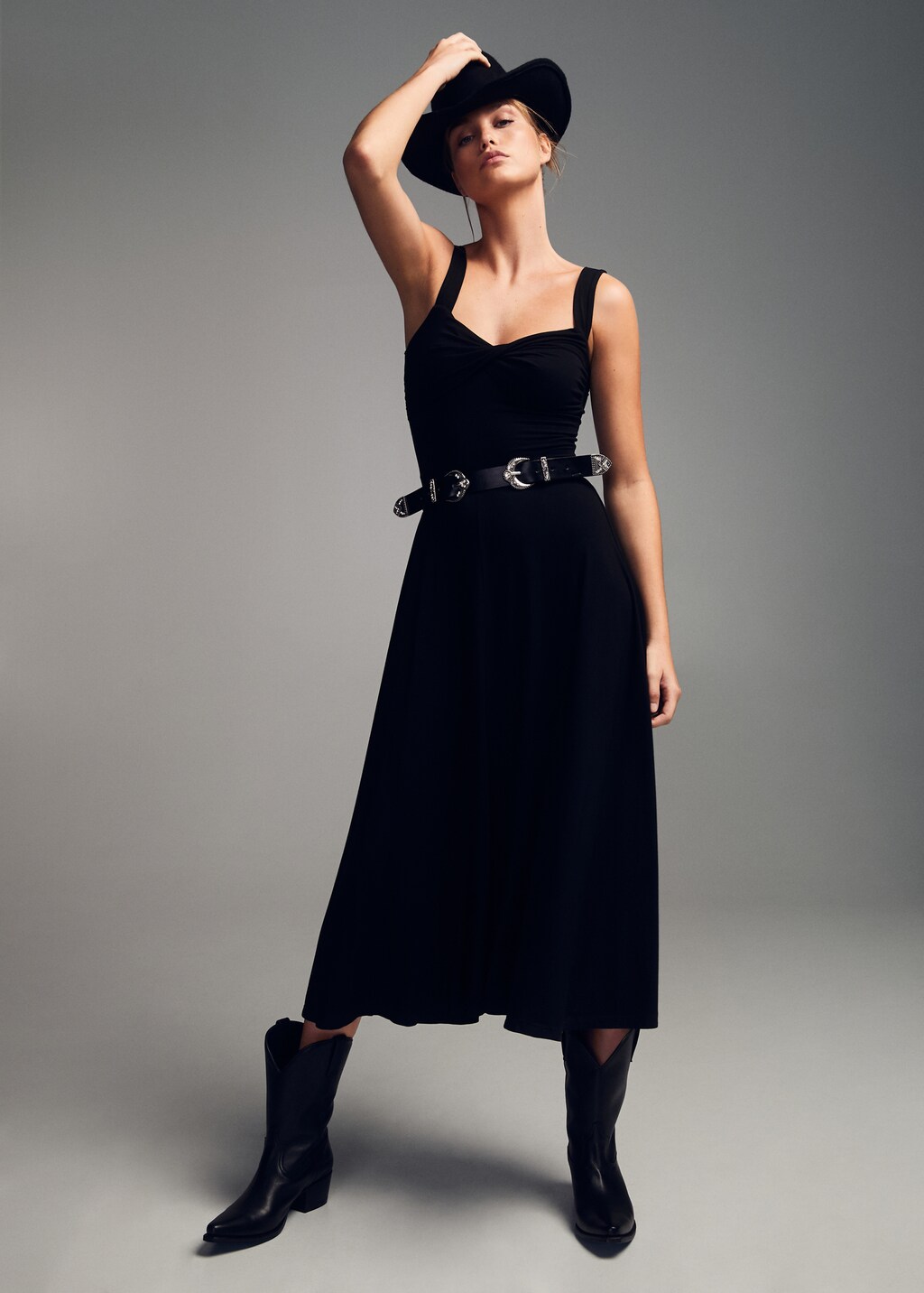 Robe col drapé hotsell