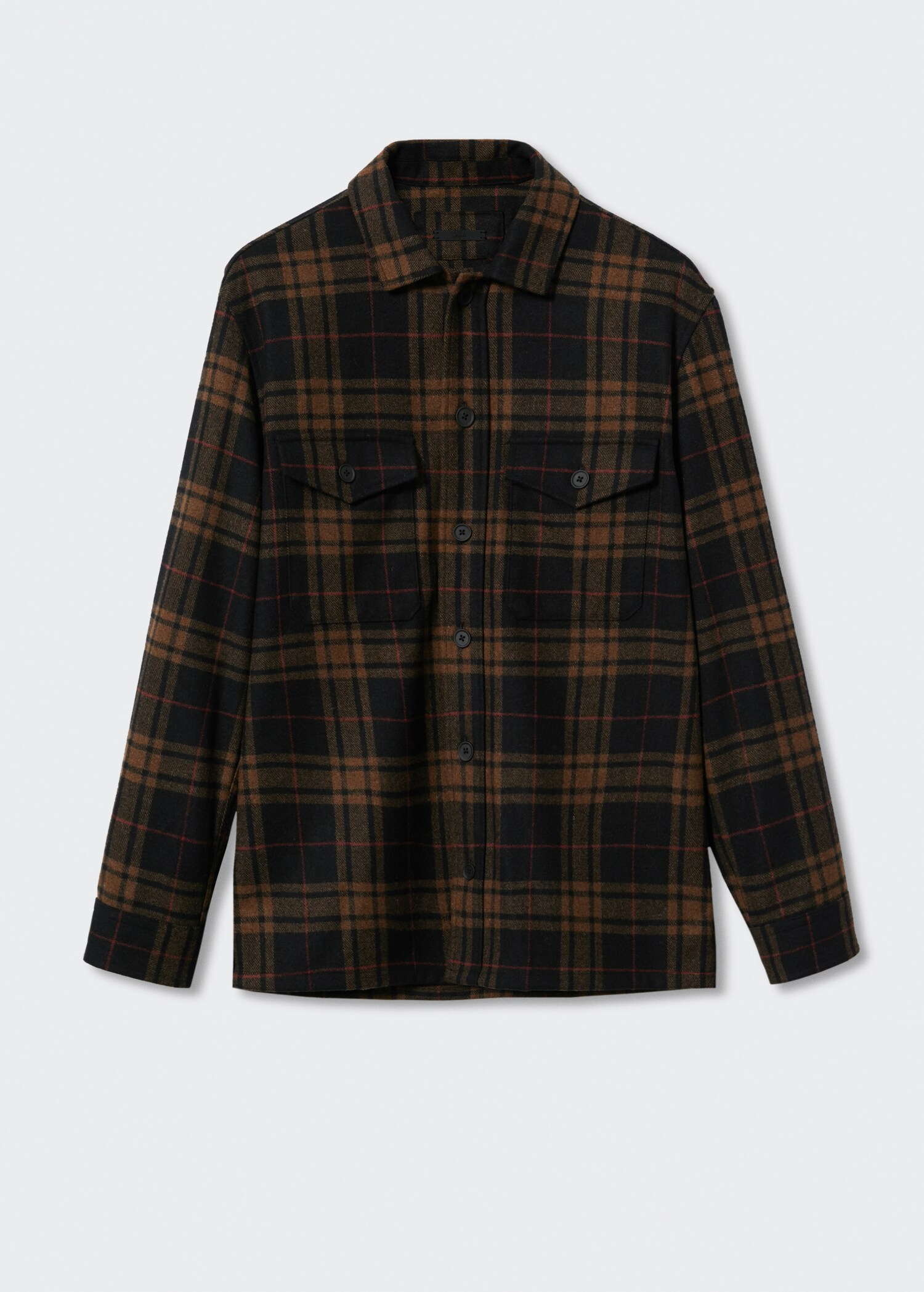 Check wool-blend overshirt - Article without model