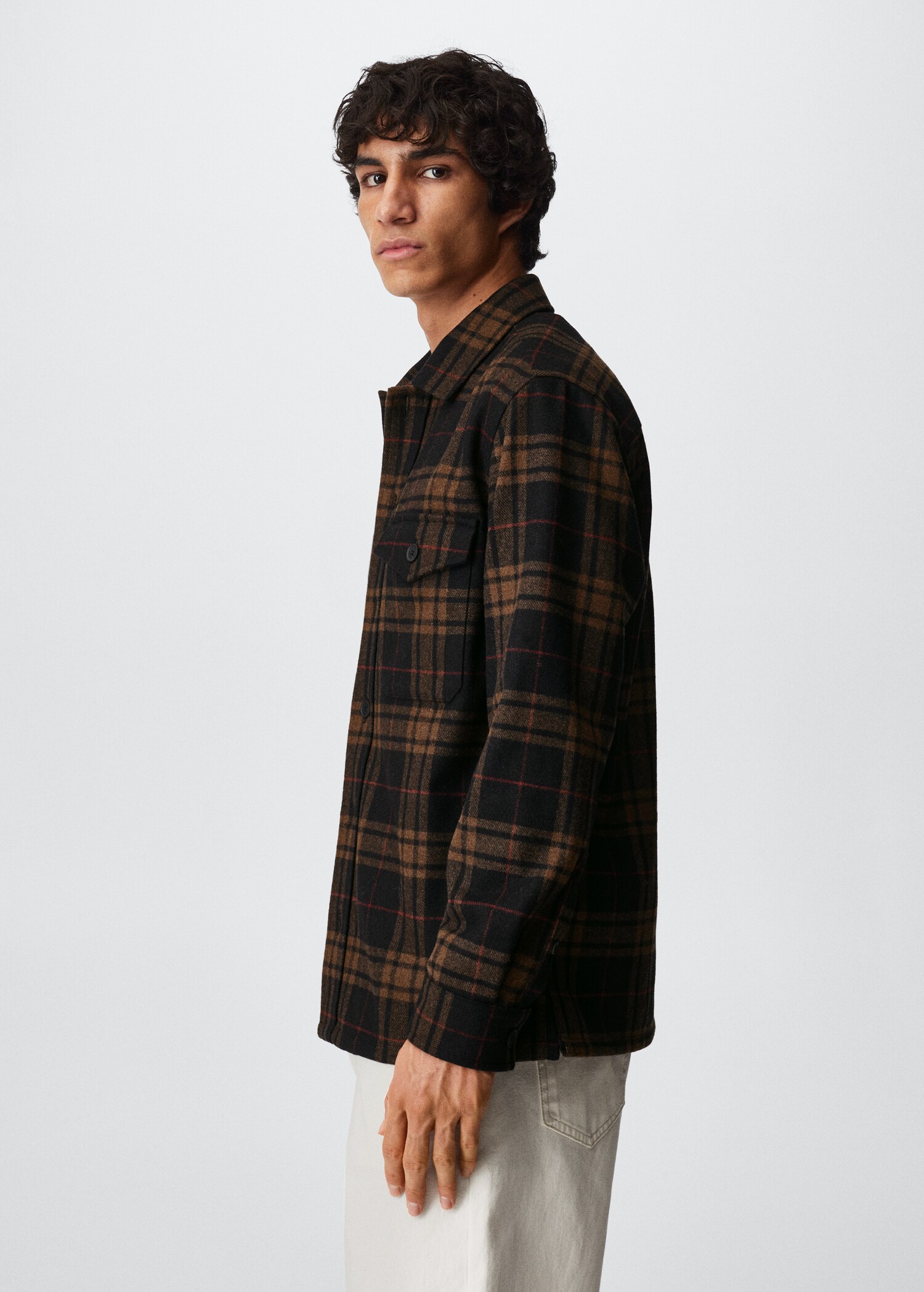 Check wool-blend overshirt - Details of the article 2