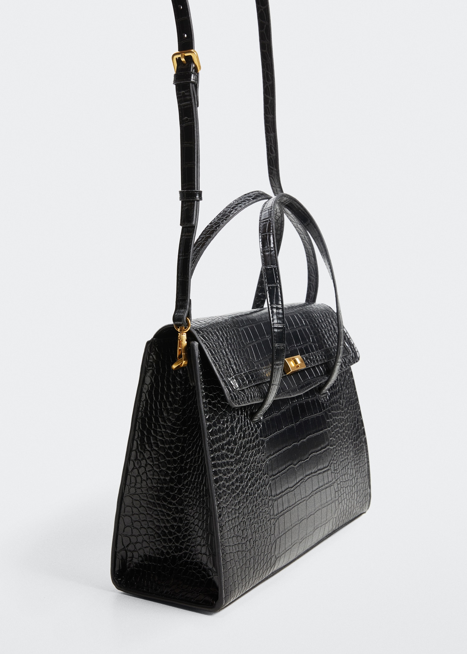 Croc-effect bag - Medium plane
