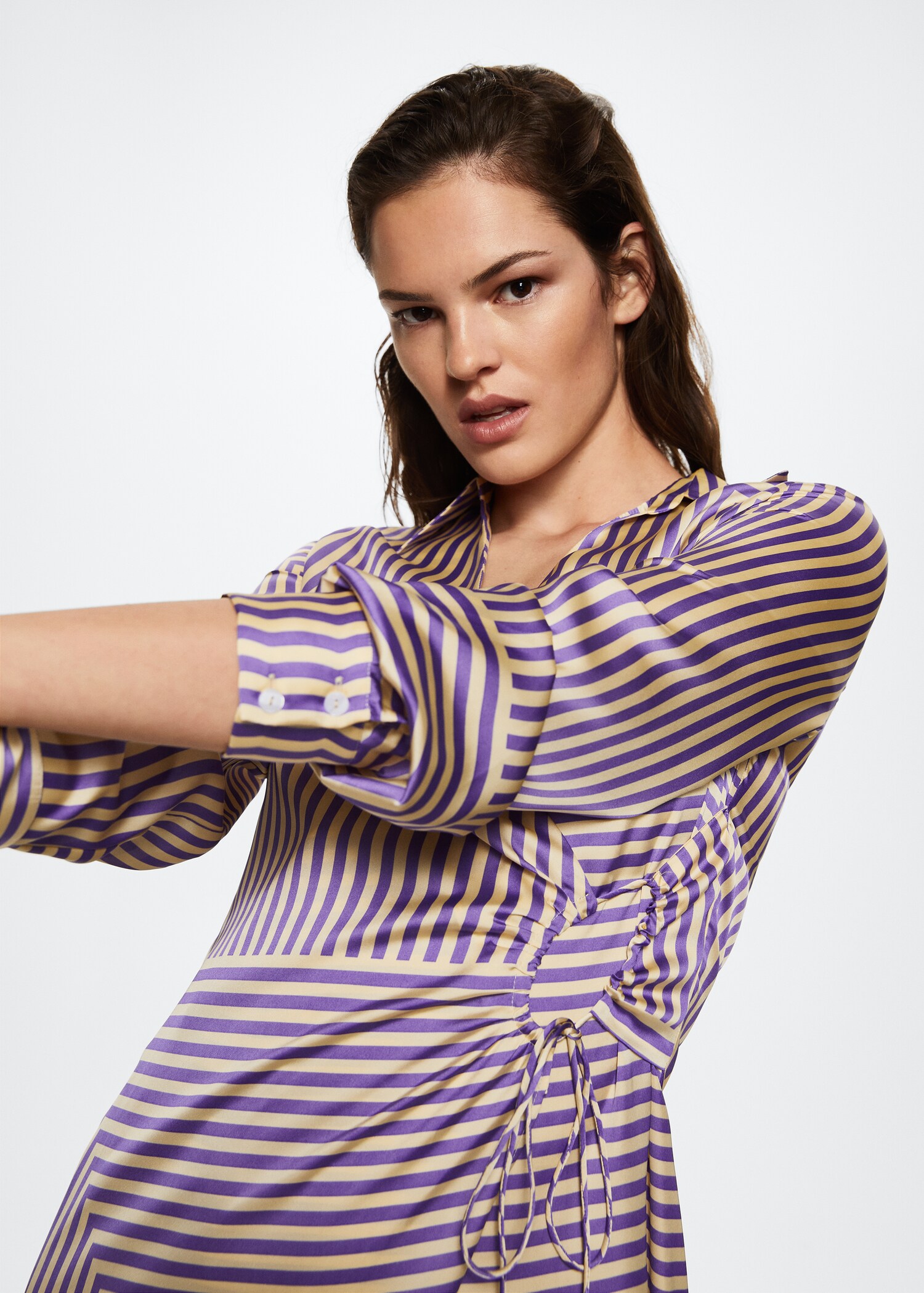 Striped satin dress - Details of the article 2