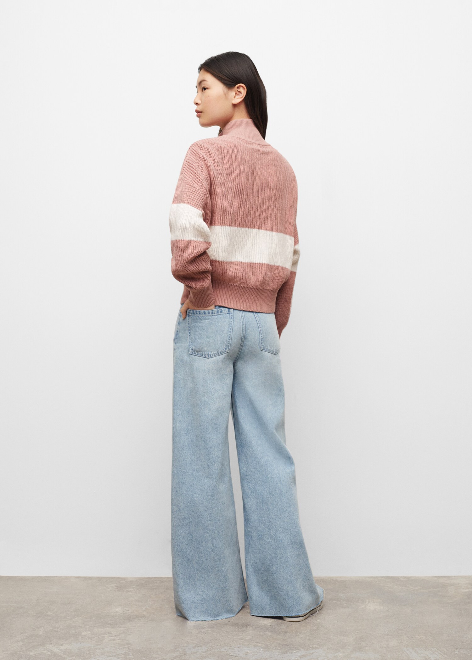 Strickpullover mit Reißverschluss - Rückseite des Artikels