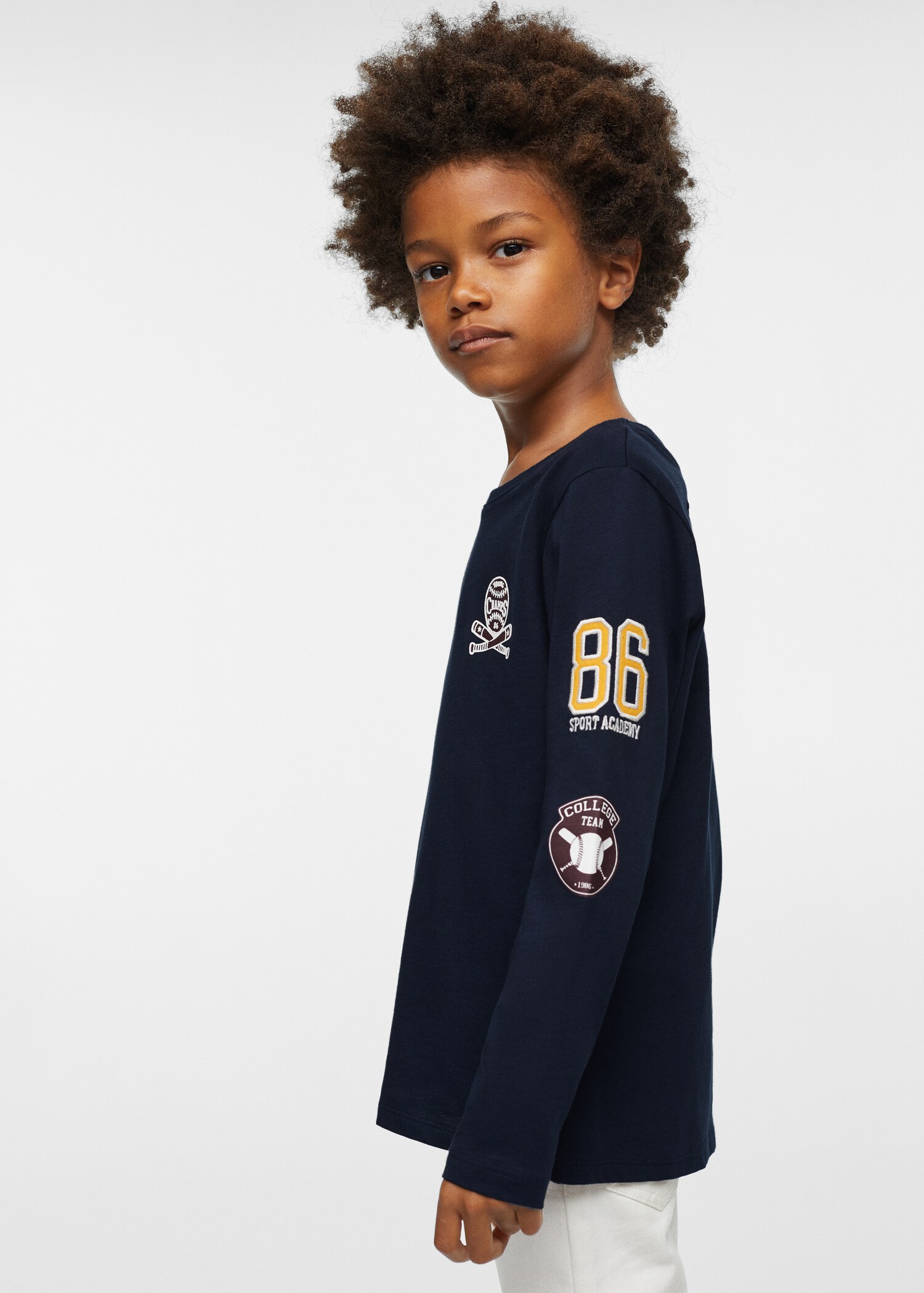 Long-sleeved t-shirt with patches - Medium plane