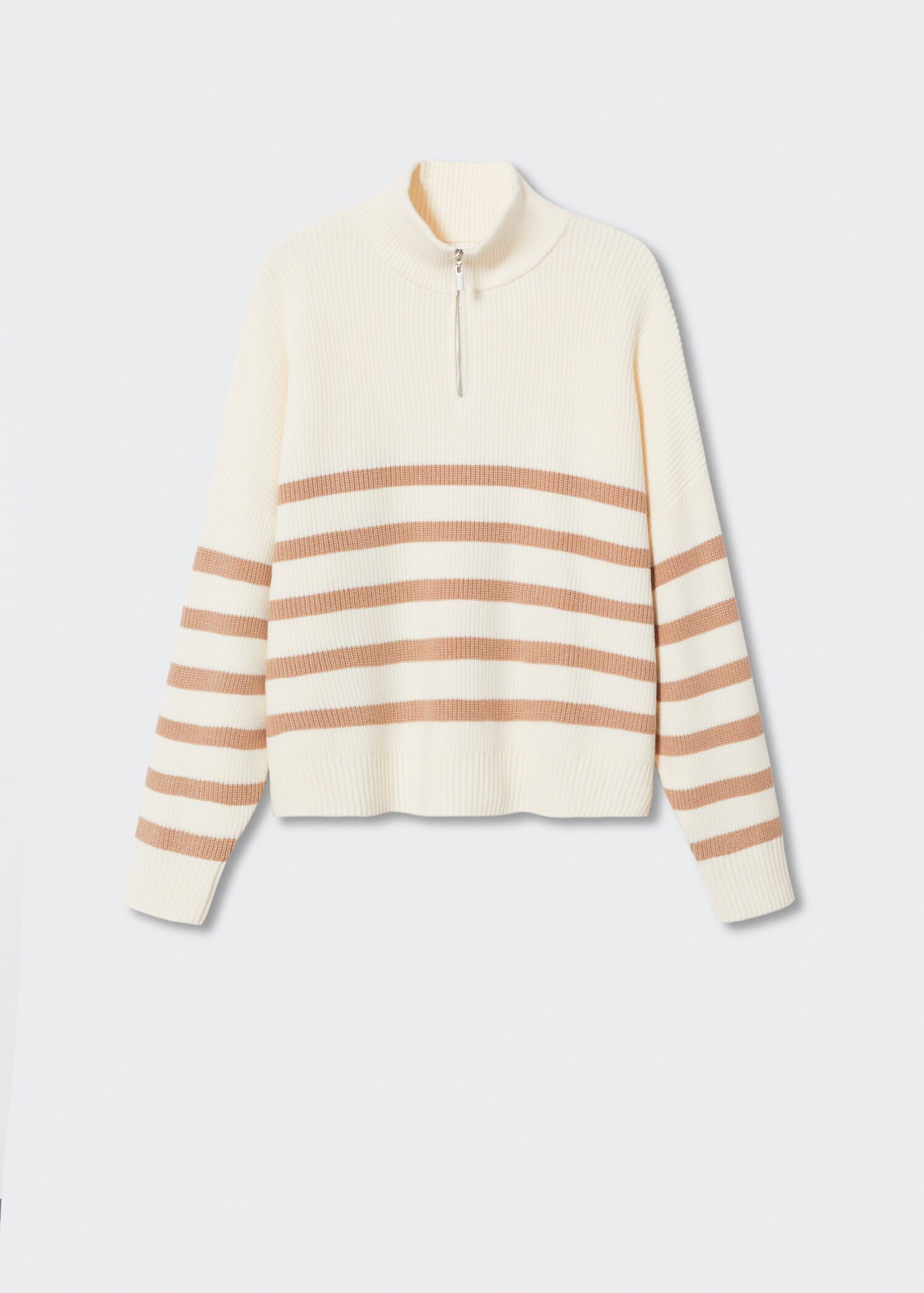 Gestreifter Pullover mit Reißverschluss - Artikel ohne Model