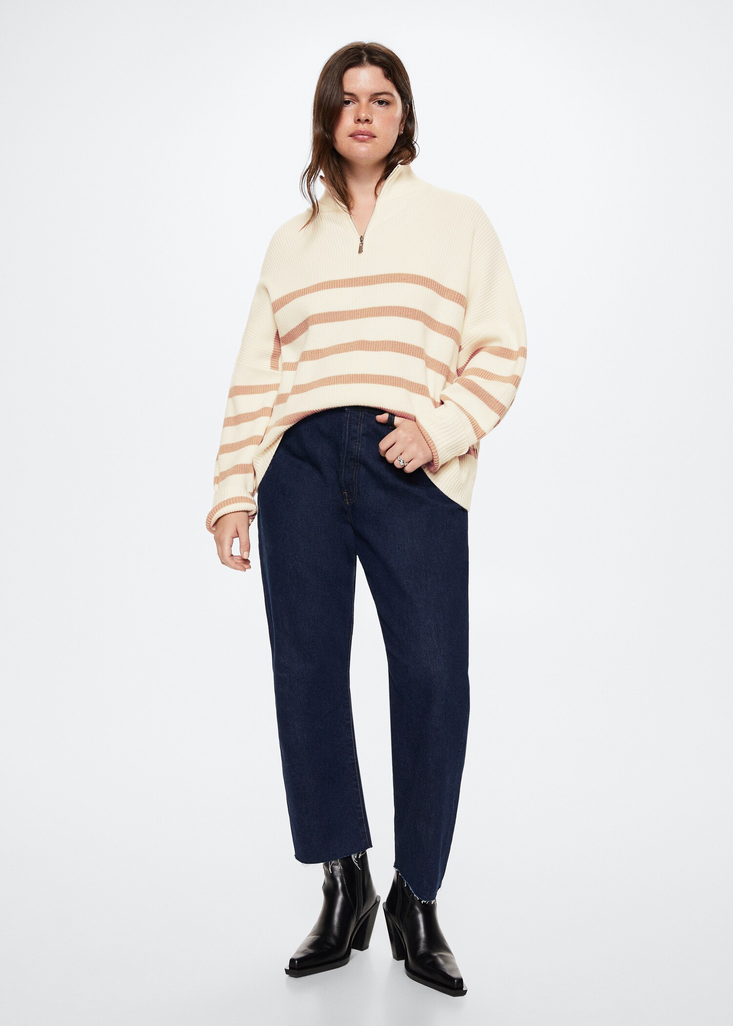 Gestreifter Pullover mit Reißverschluss - Detail des Artikels 3