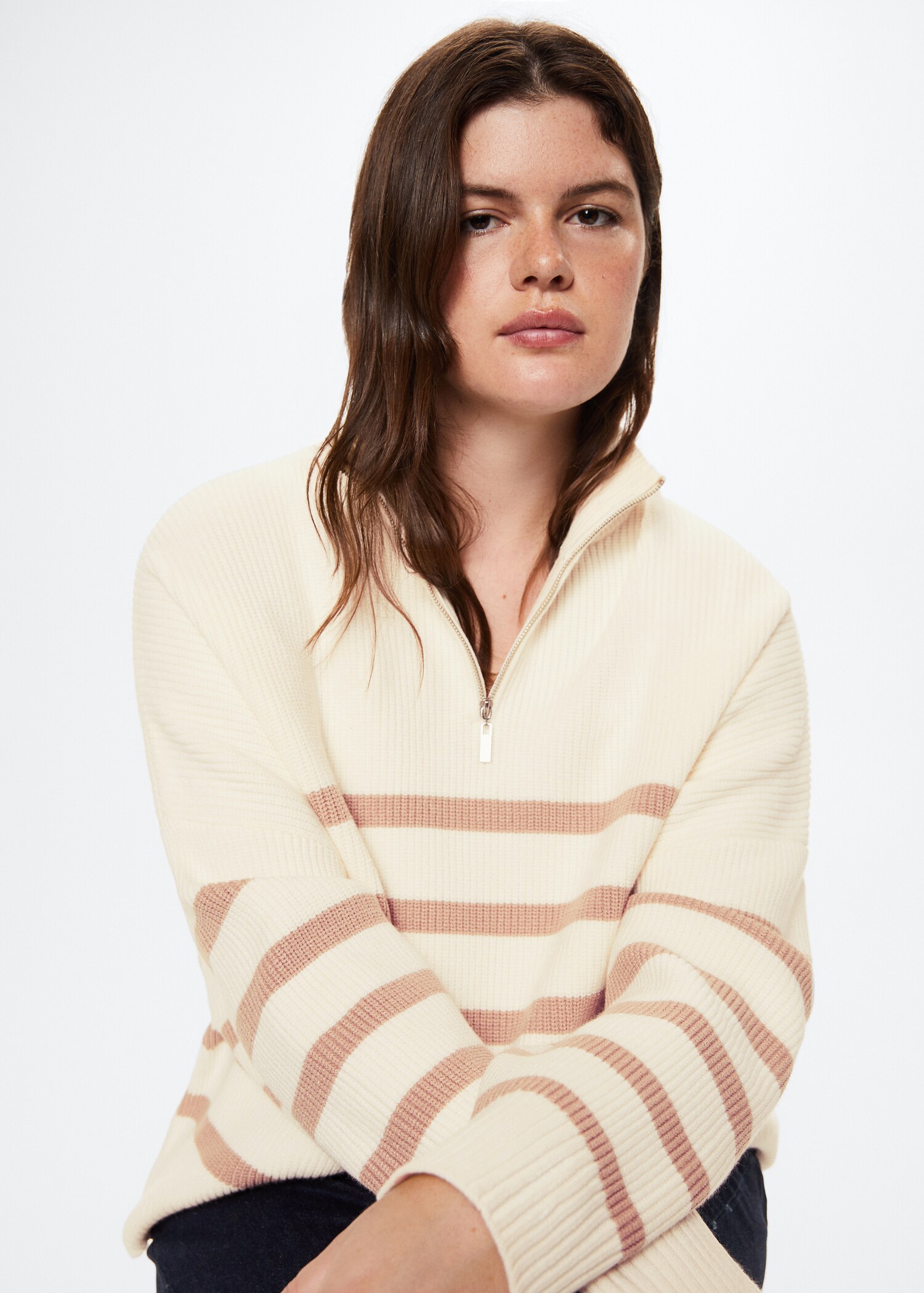 Gestreifter Pullover mit Reißverschluss - Detail des Artikels 5