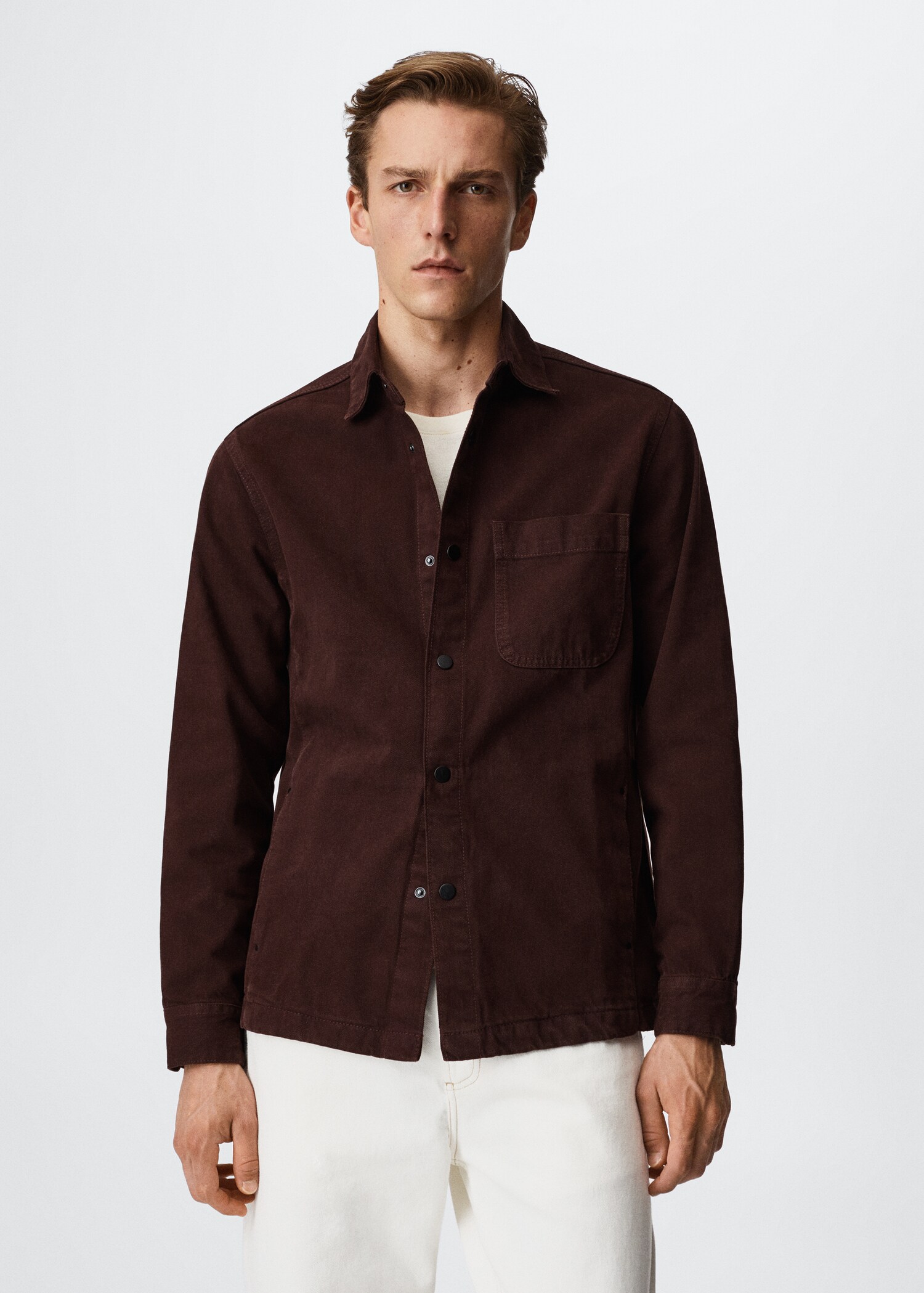 Jeans-Overshirt mit Taschen - Mittlere Ansicht