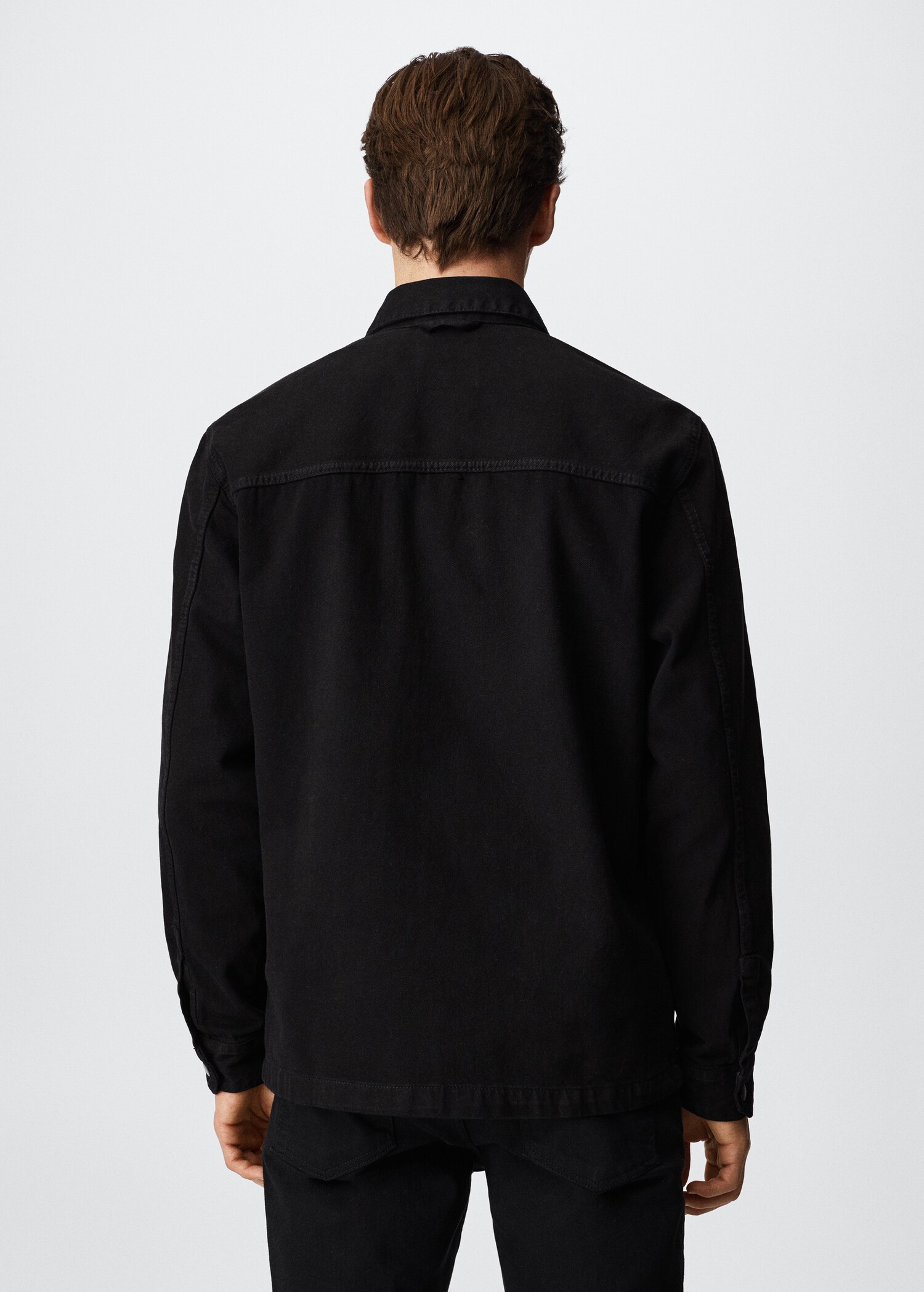 Jeans-Overshirt mit Taschen - Rückseite des Artikels
