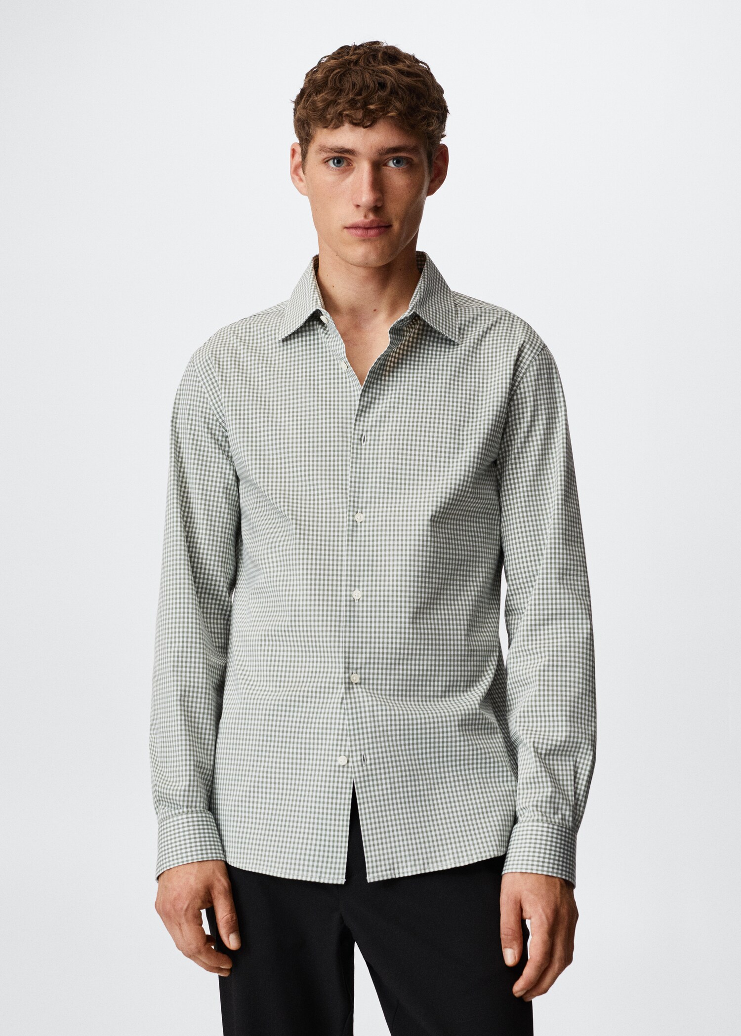 Slim fit gingham check shirt - Medium plane