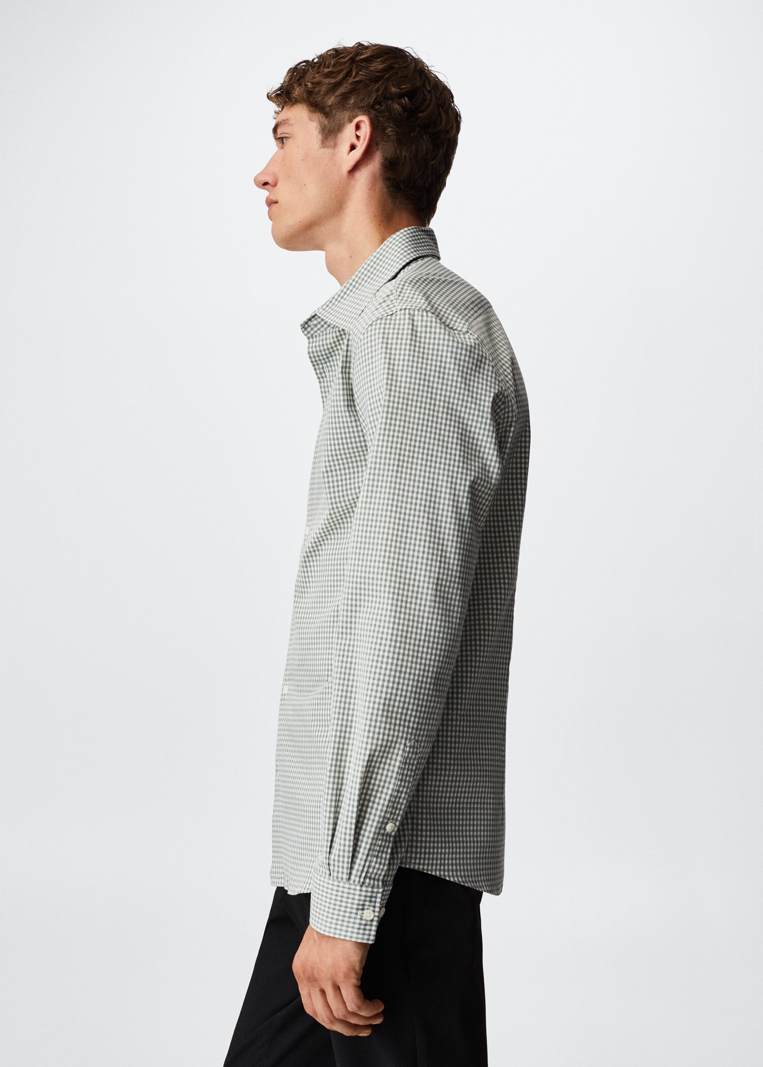 Slim fit gingham check shirt - Details of the article 2