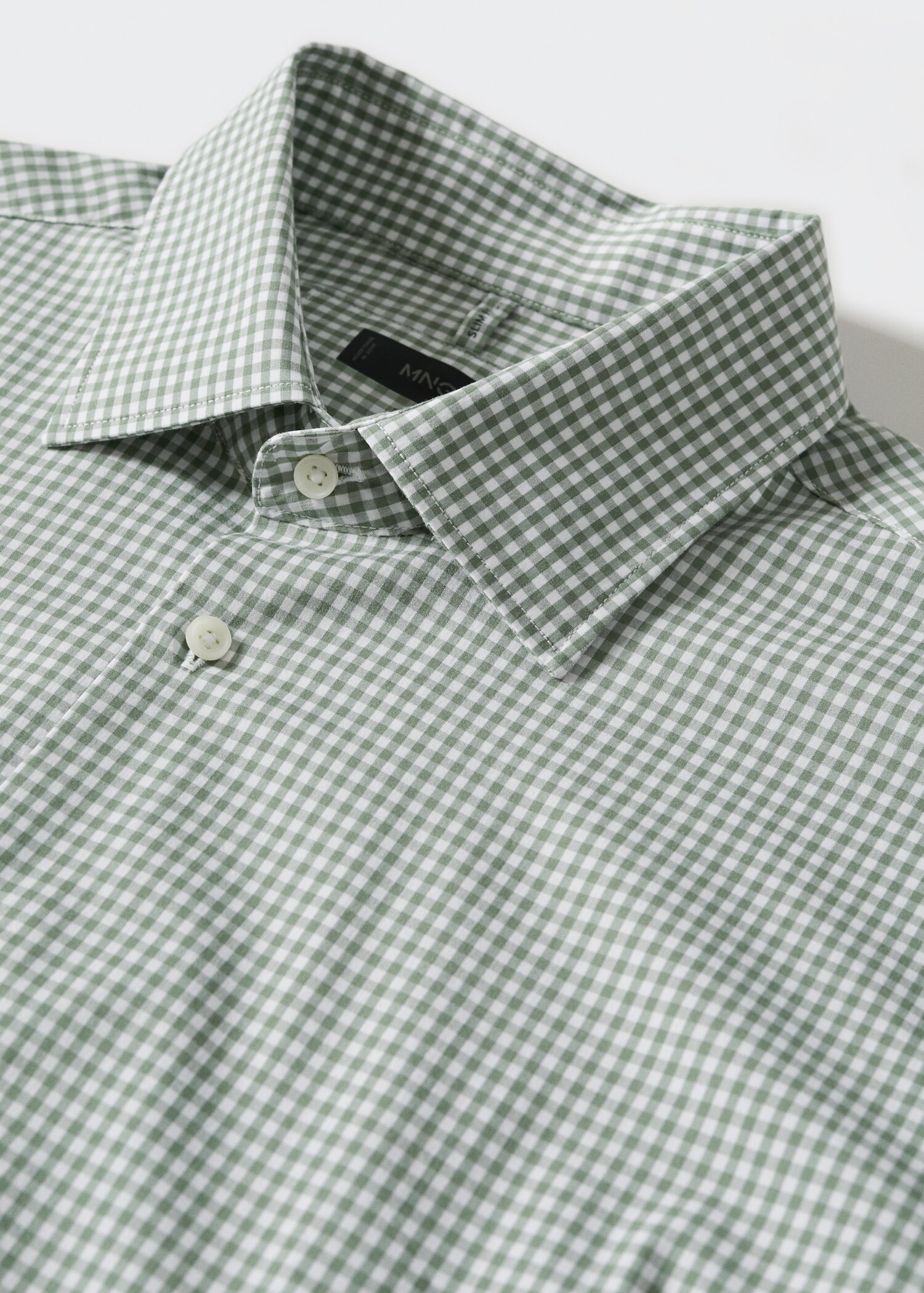 Slim fit gingham check shirt - Details of the article 8