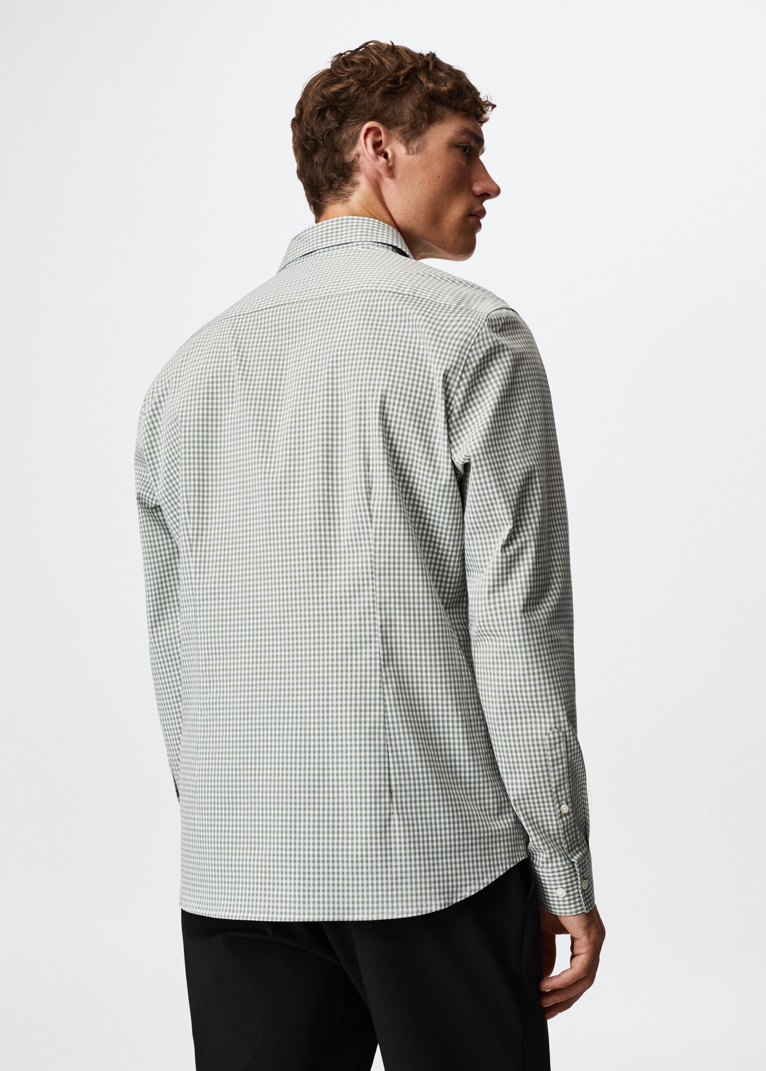 Slim fit gingham check shirt - Reverse of the article